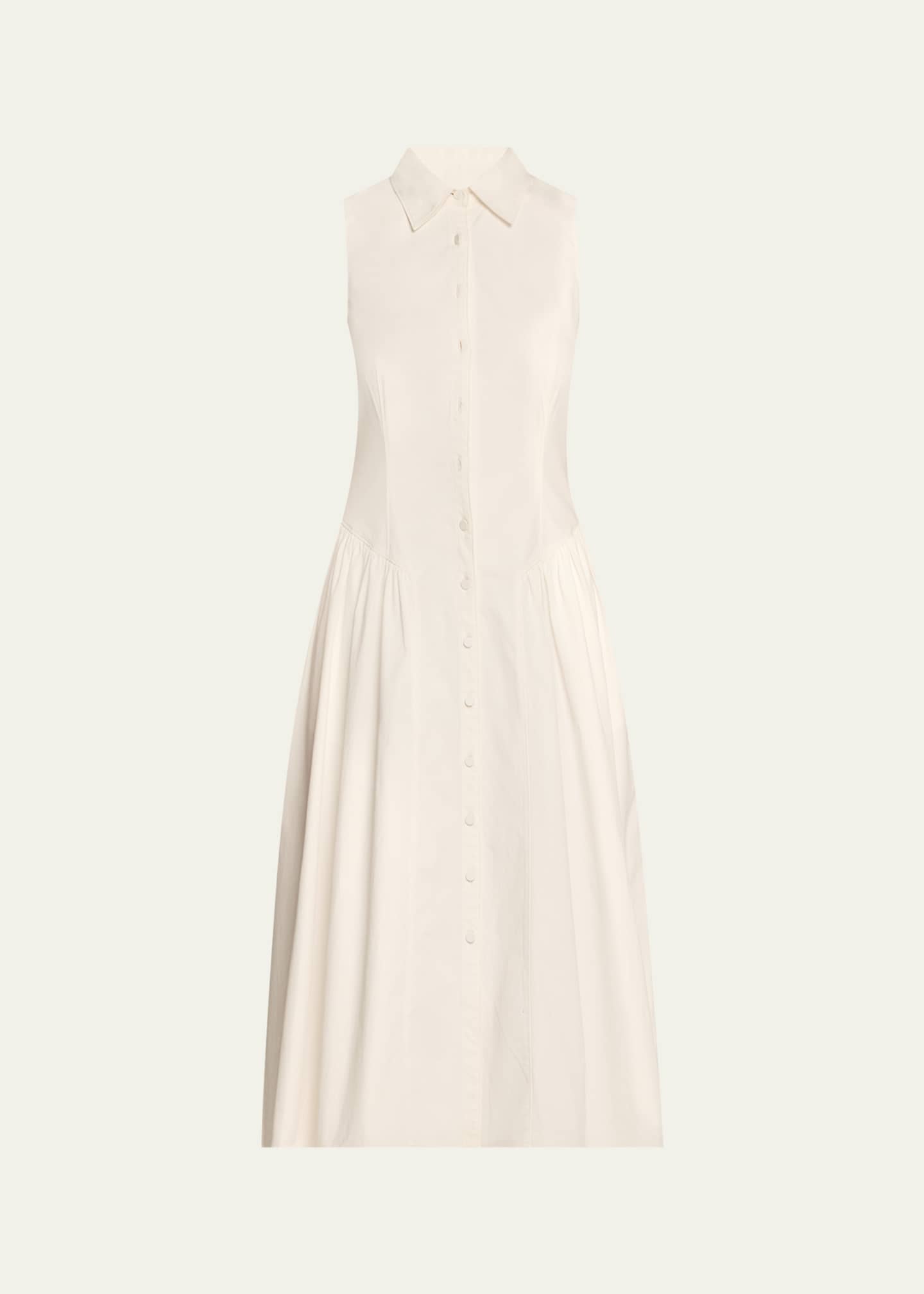Cinq a Sept Losey Cotton Drop-Waist Midi Dress Image 1 of 5