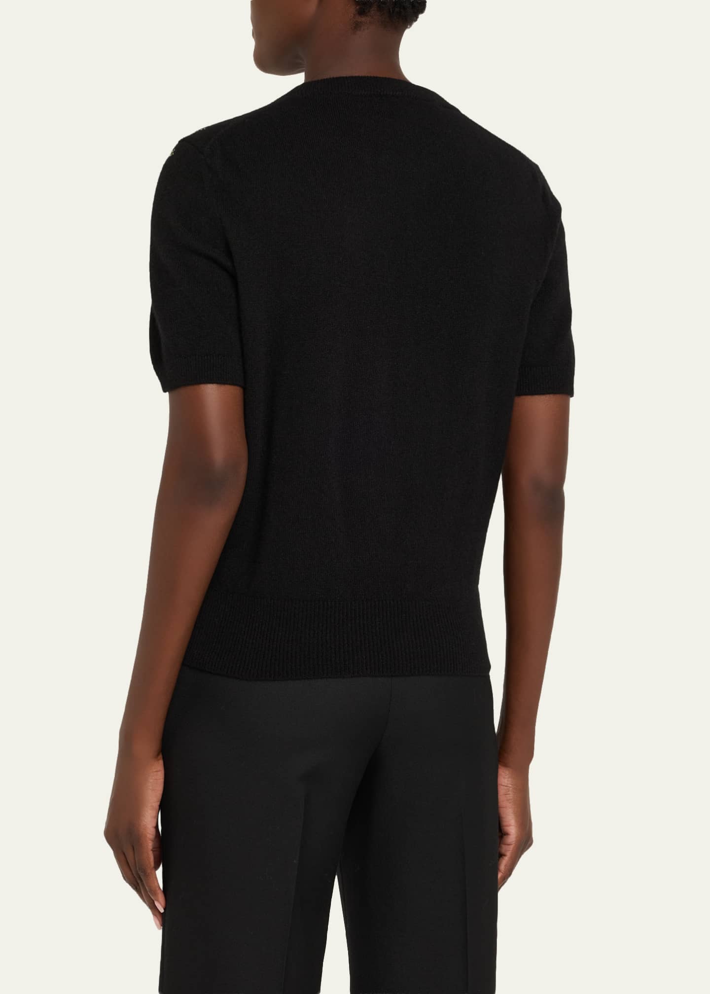 Libertine American Beauty Embellished Short-Sleeve Cashmere Sweater ...