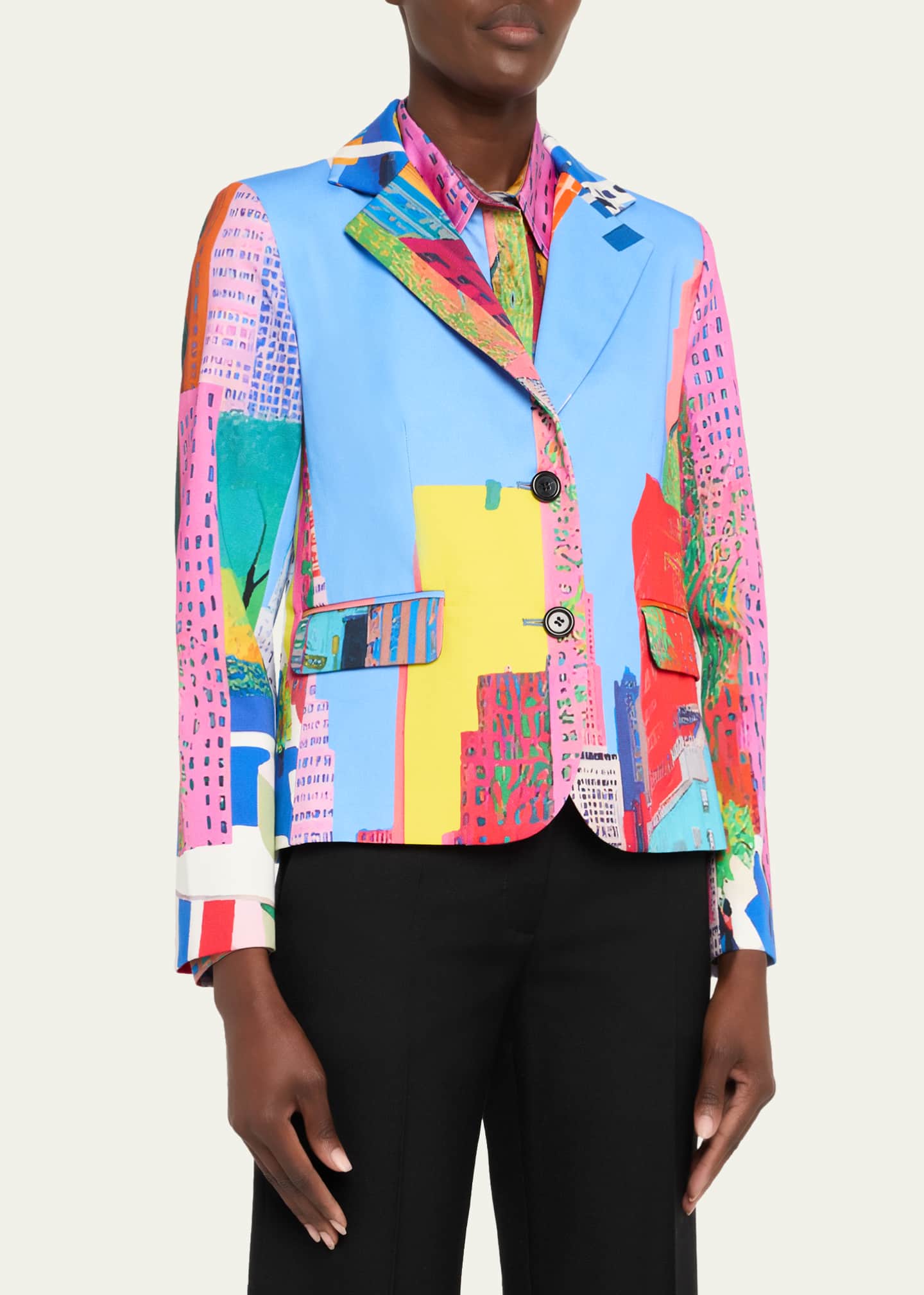 Libertine NYC Print Single-Breasted Short Jacket Image 4 of 5