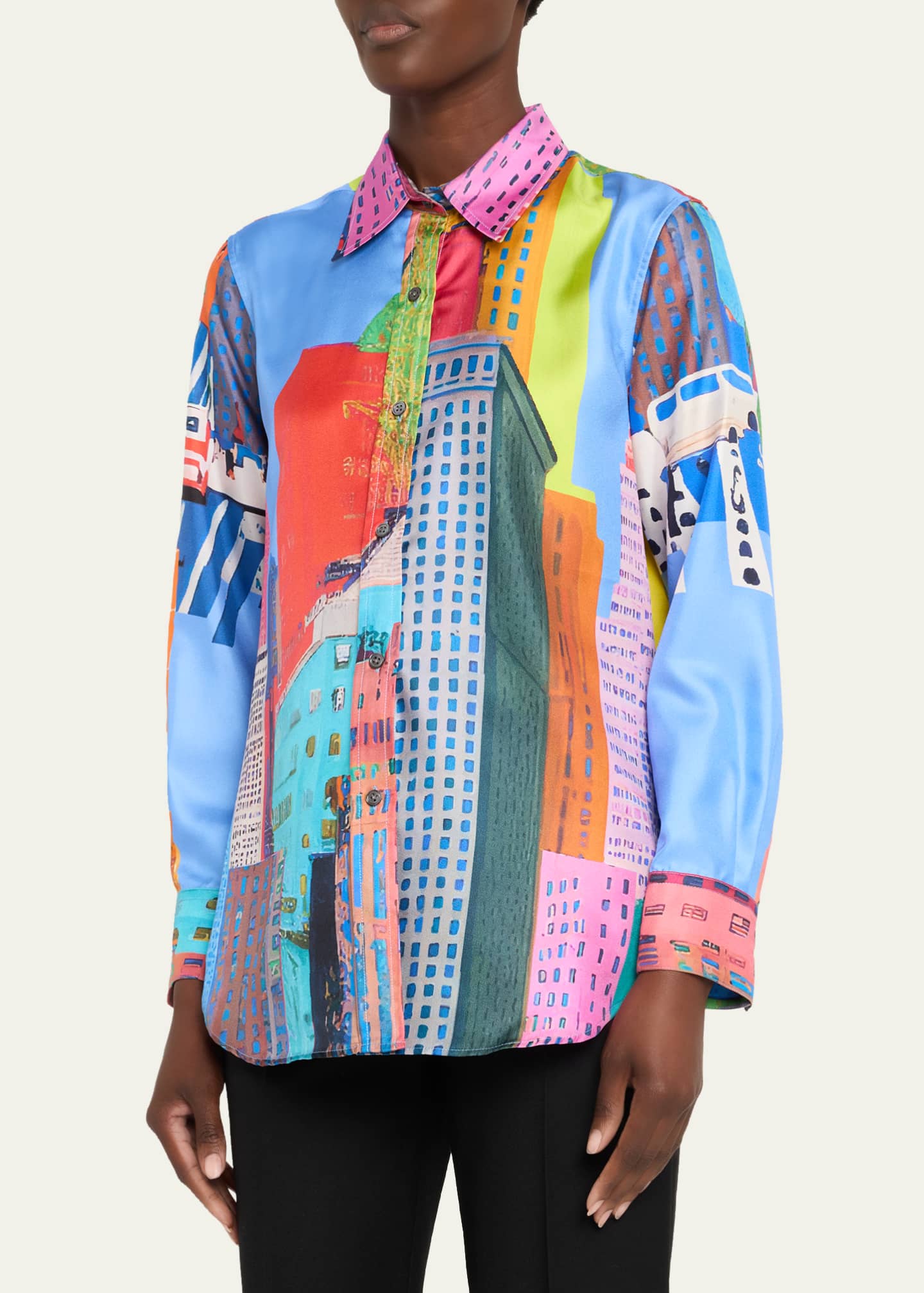 Libertine NYC Printed Silk New Classic Shirt Image 4 of 5
