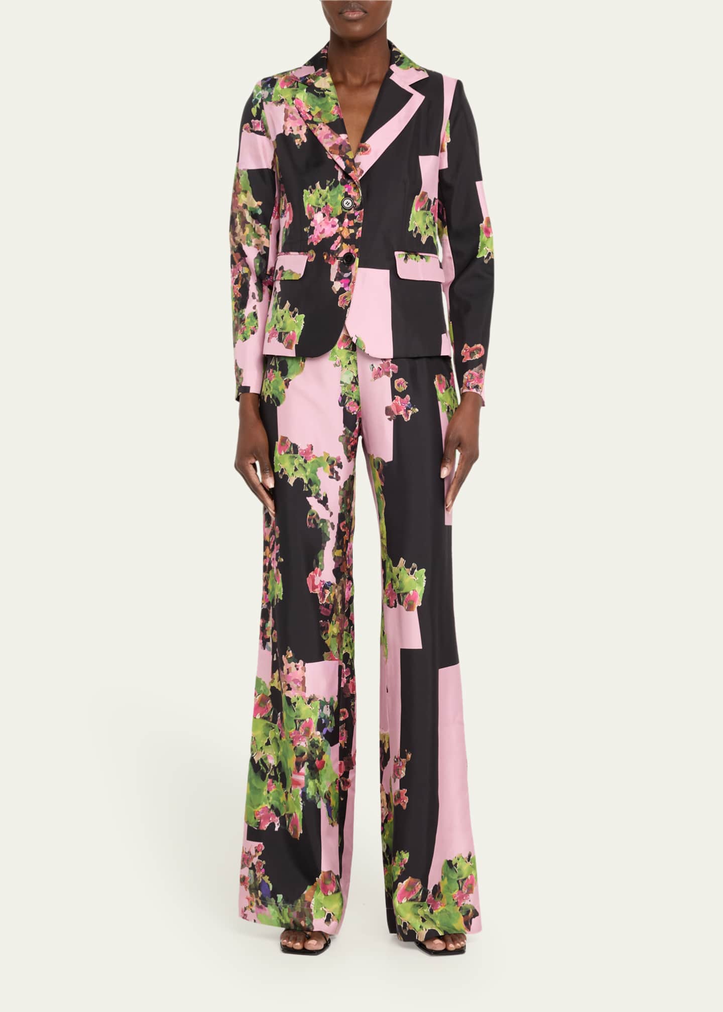 Libertine Pink London Terrace-Print Wide-Leg Silk Aarons Pants Image 2 of 5