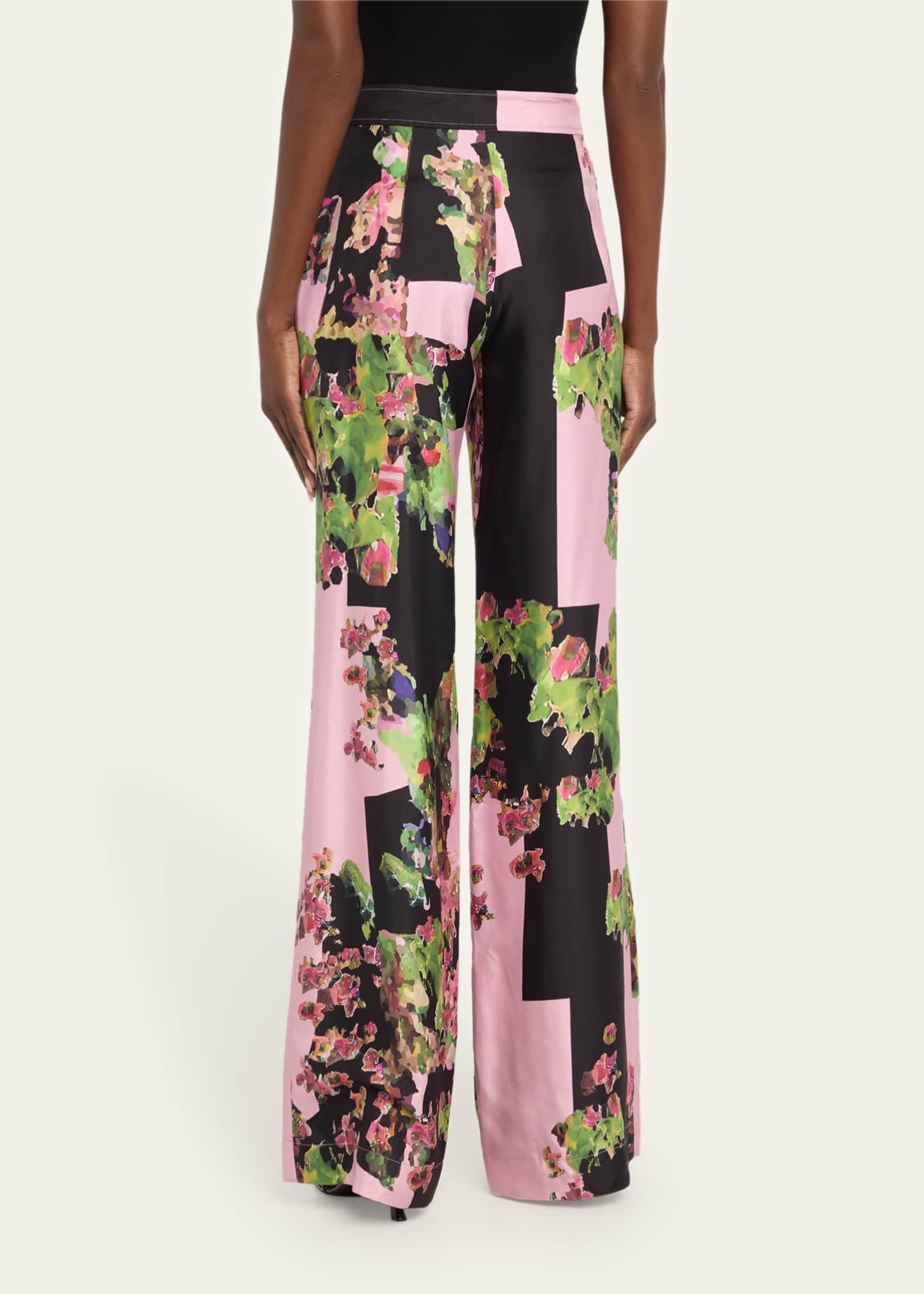 Libertine Pink London Terrace-Print Wide-Leg Silk Aarons Pants Image 3 of 5