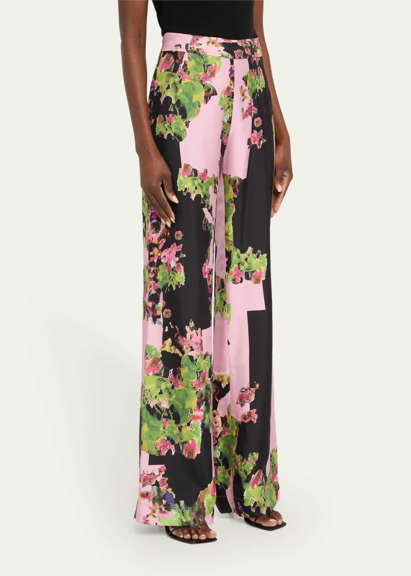 Libertine Pink London Terrace-Print Wide-Leg Silk Aarons Pants Image 4 of 5