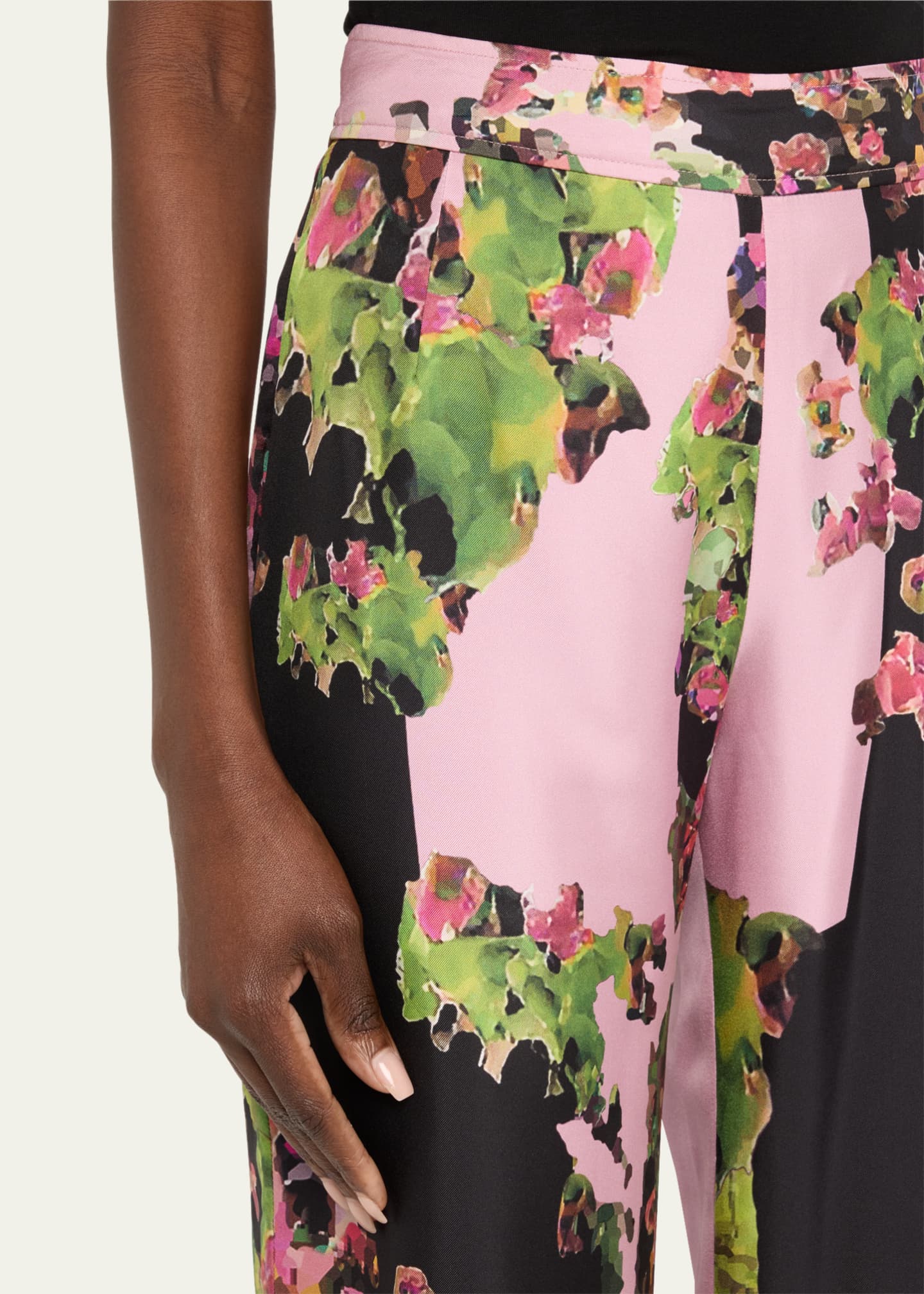Libertine Pink London Terrace-Print Wide-Leg Silk Aarons Pants Image 5 of 5