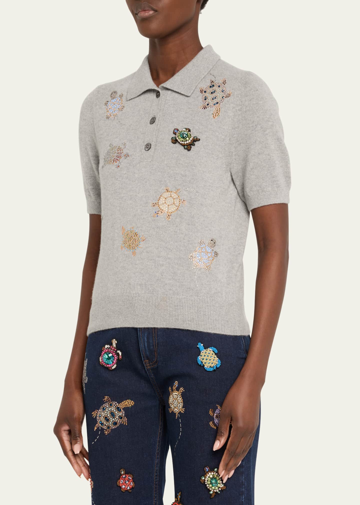 Libertine Turtle Time Cashmere Polo Sweater Image 4 of 5