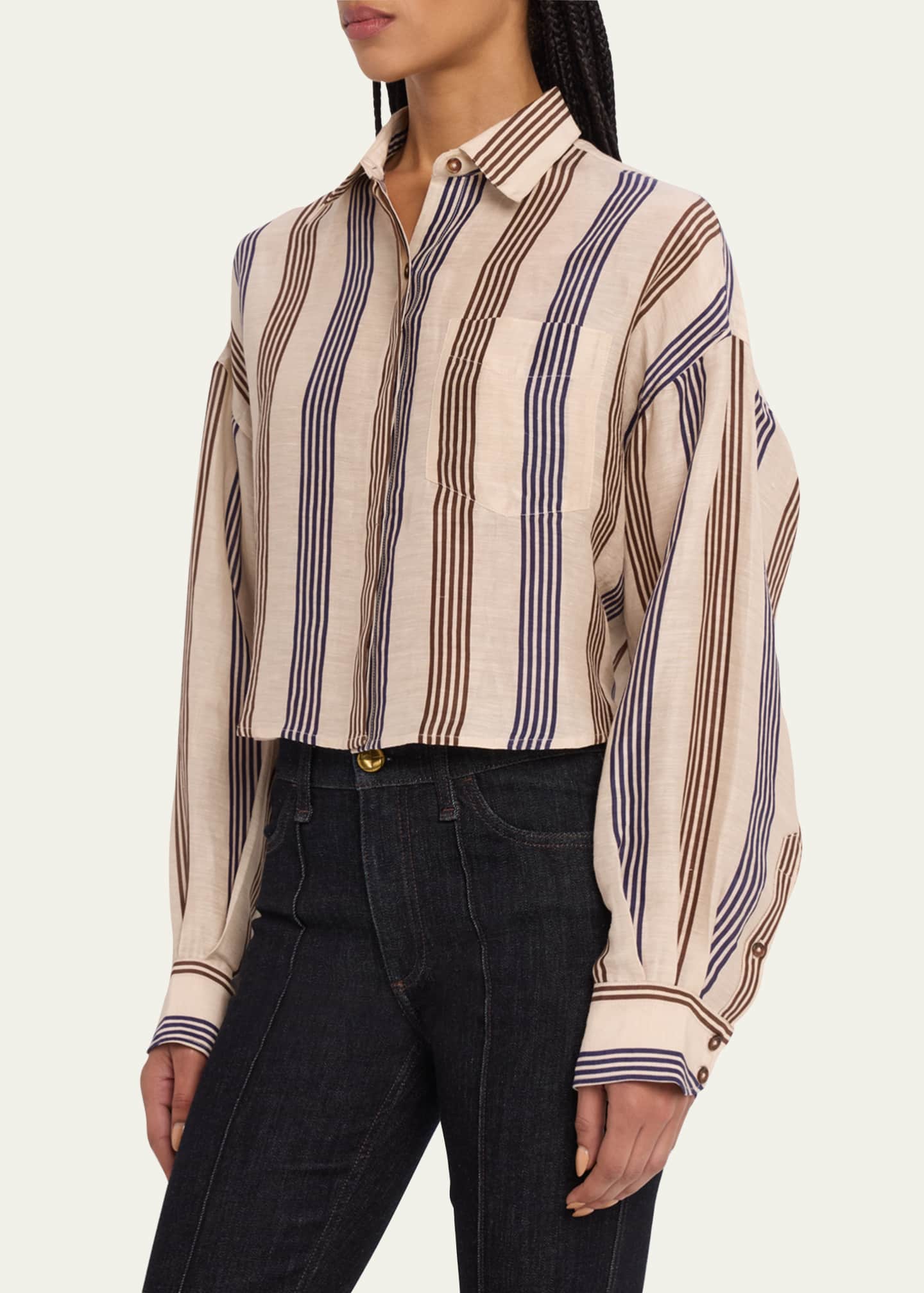 Rag & Bone Beatrice Cropped Linen Shirt Image 4 of 5