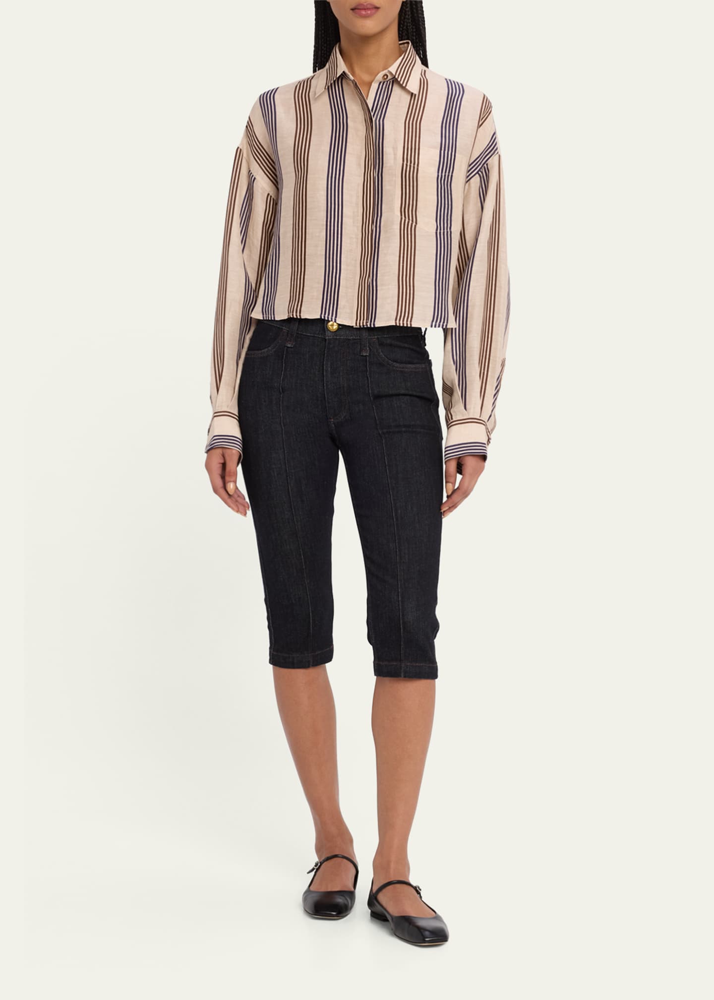 Rag & Bone Flexi Kit Mid-Rise Capri Jeans Image 2 of 5