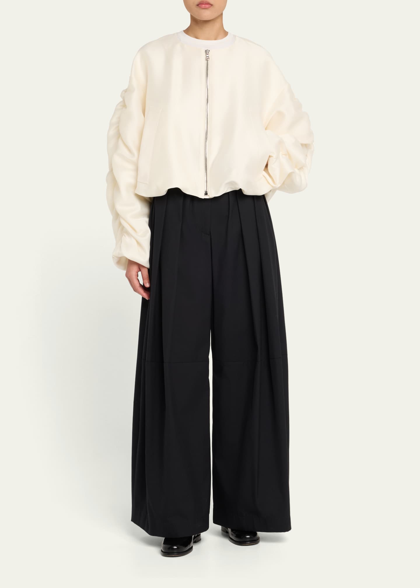 anOnlyChild Stona Pleated Cotton Pants Image 2 of 5