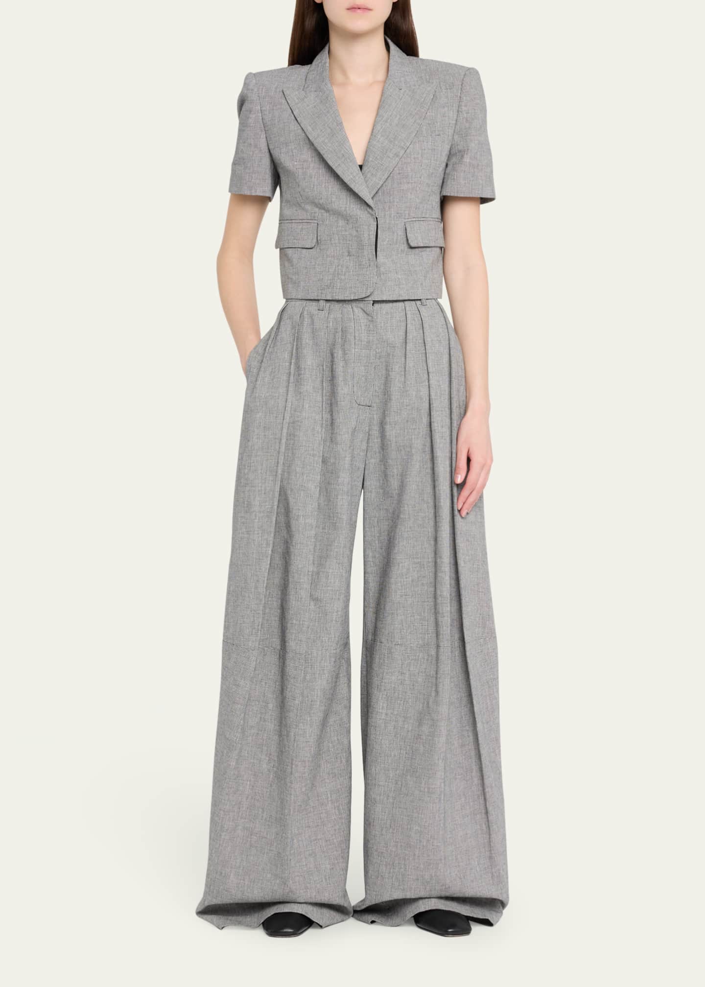 anOnlyChild Stona Mini Houndstooth Pleated Pants Image 2 of 5
