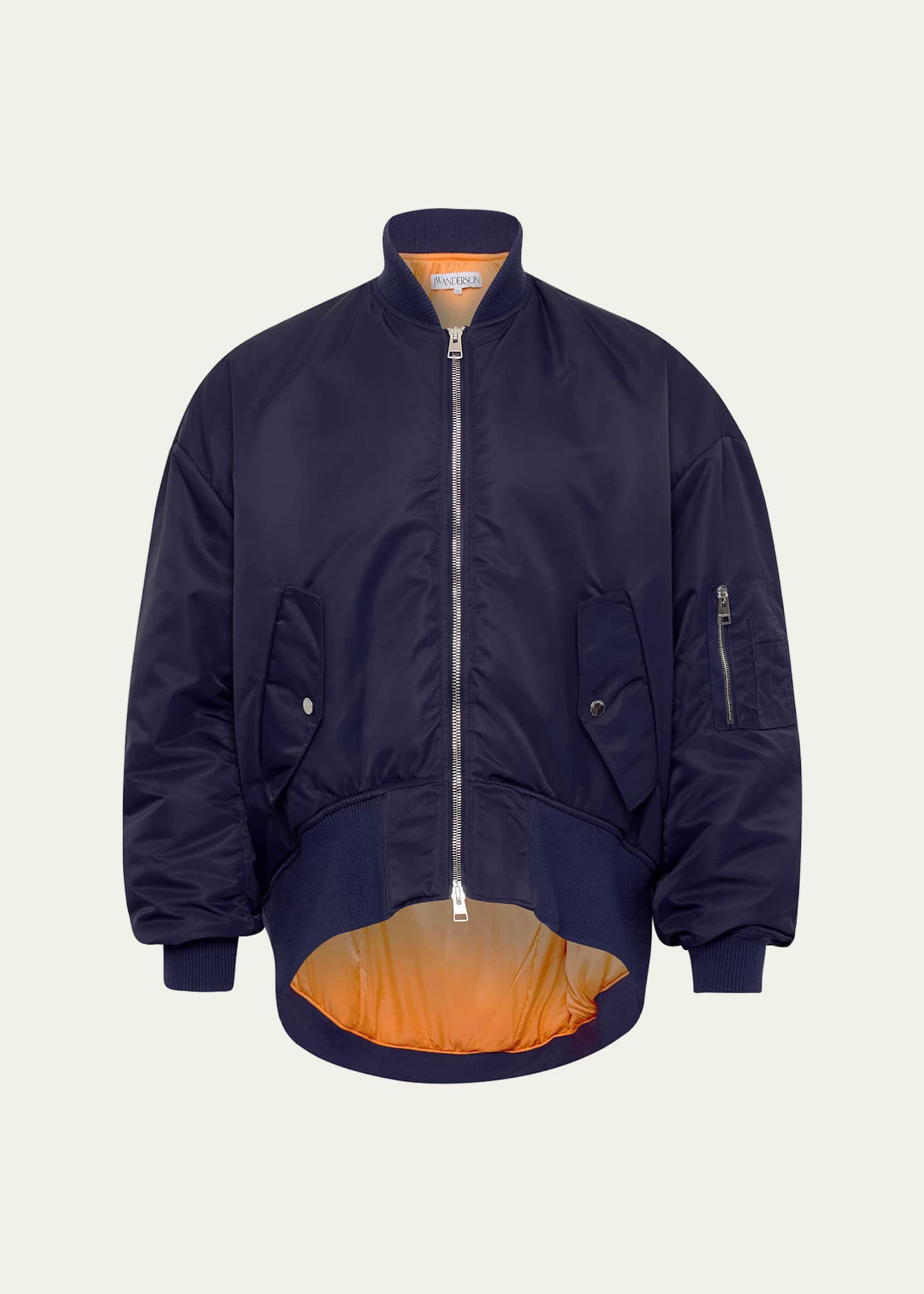 JW Anderson Men's Oversized Curved Hem Bomber Jacket