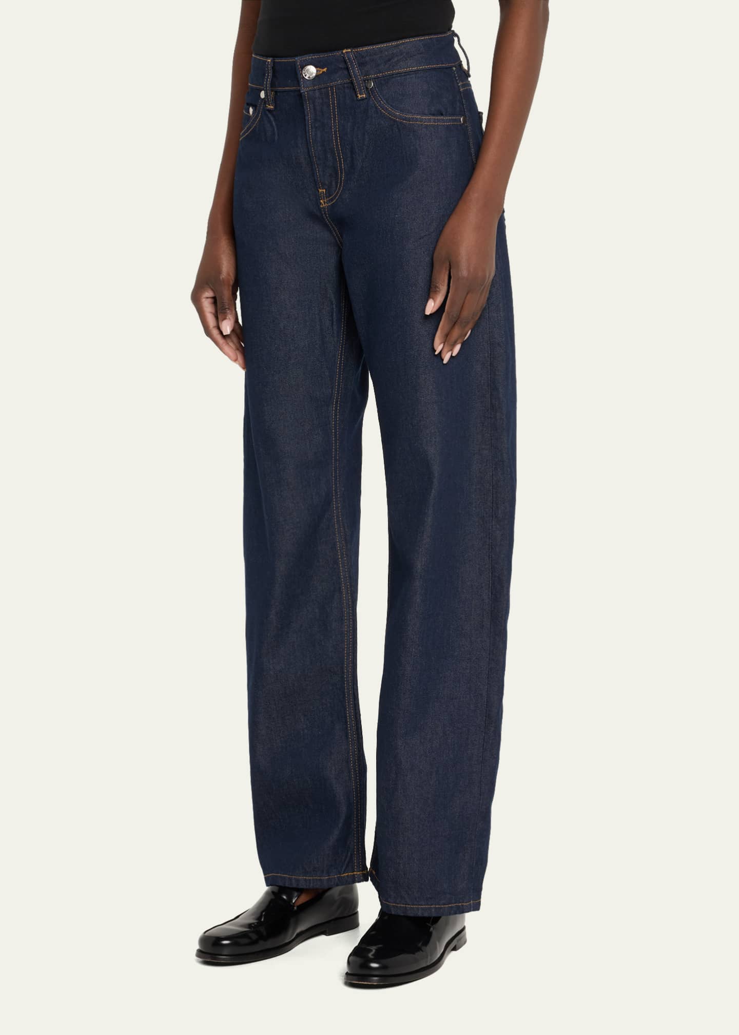 EB DENIM Alida Mid-Rise Loose Bowed Jeans Image 4 of 5