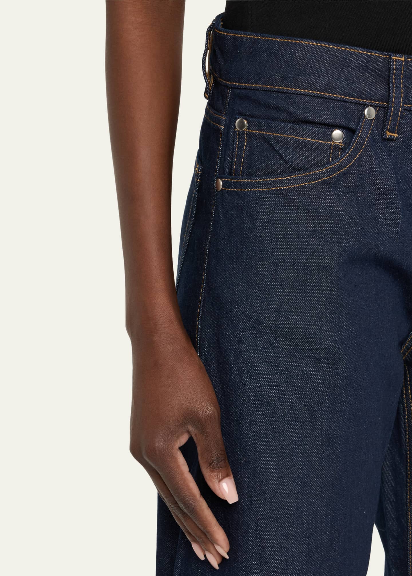 EB DENIM Alida Mid-Rise Loose Bowed Jeans Image 5 of 5
