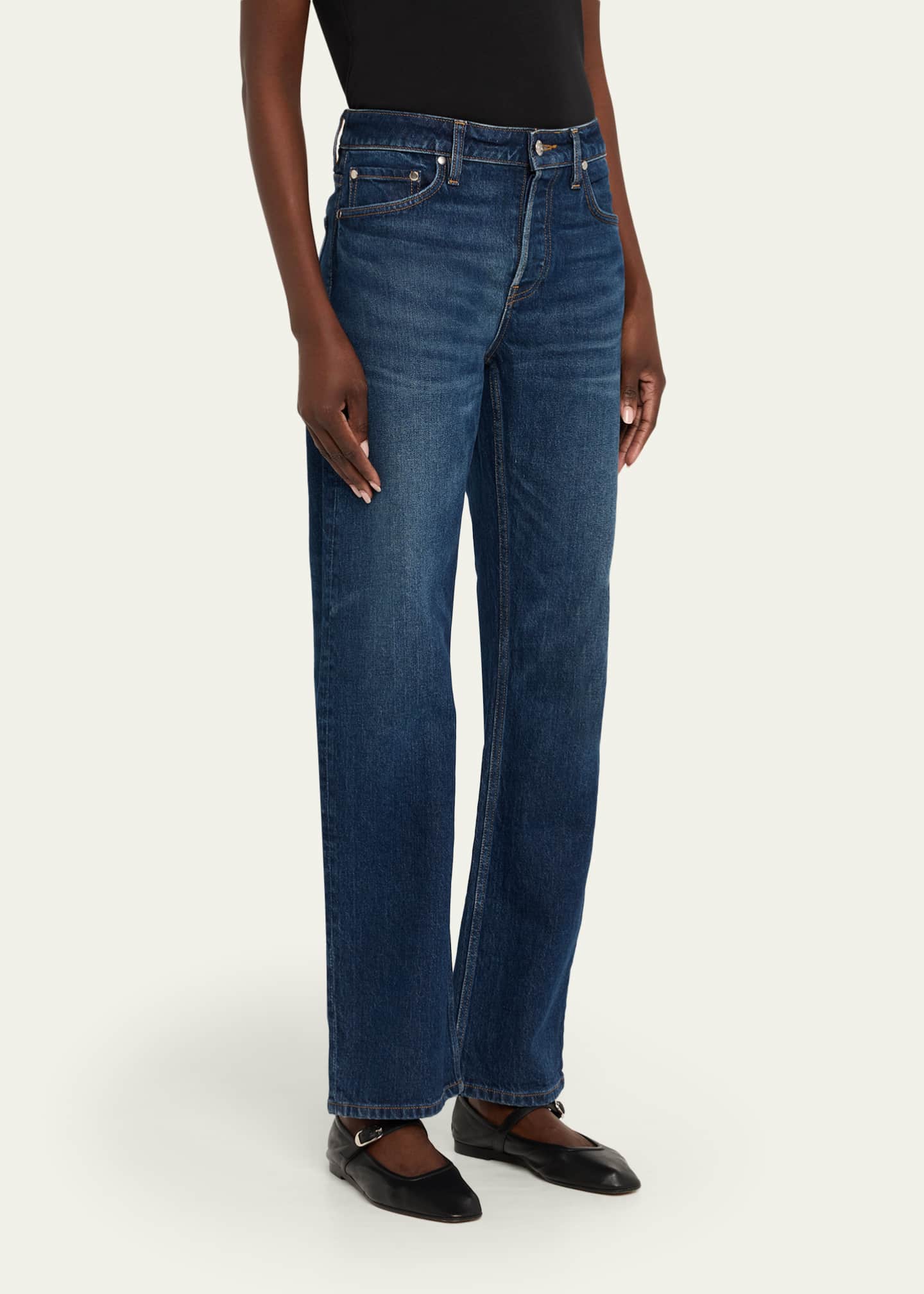 EB DENIM Alida Mid-Rise Loose Bowed Jeans Image 4 of 5