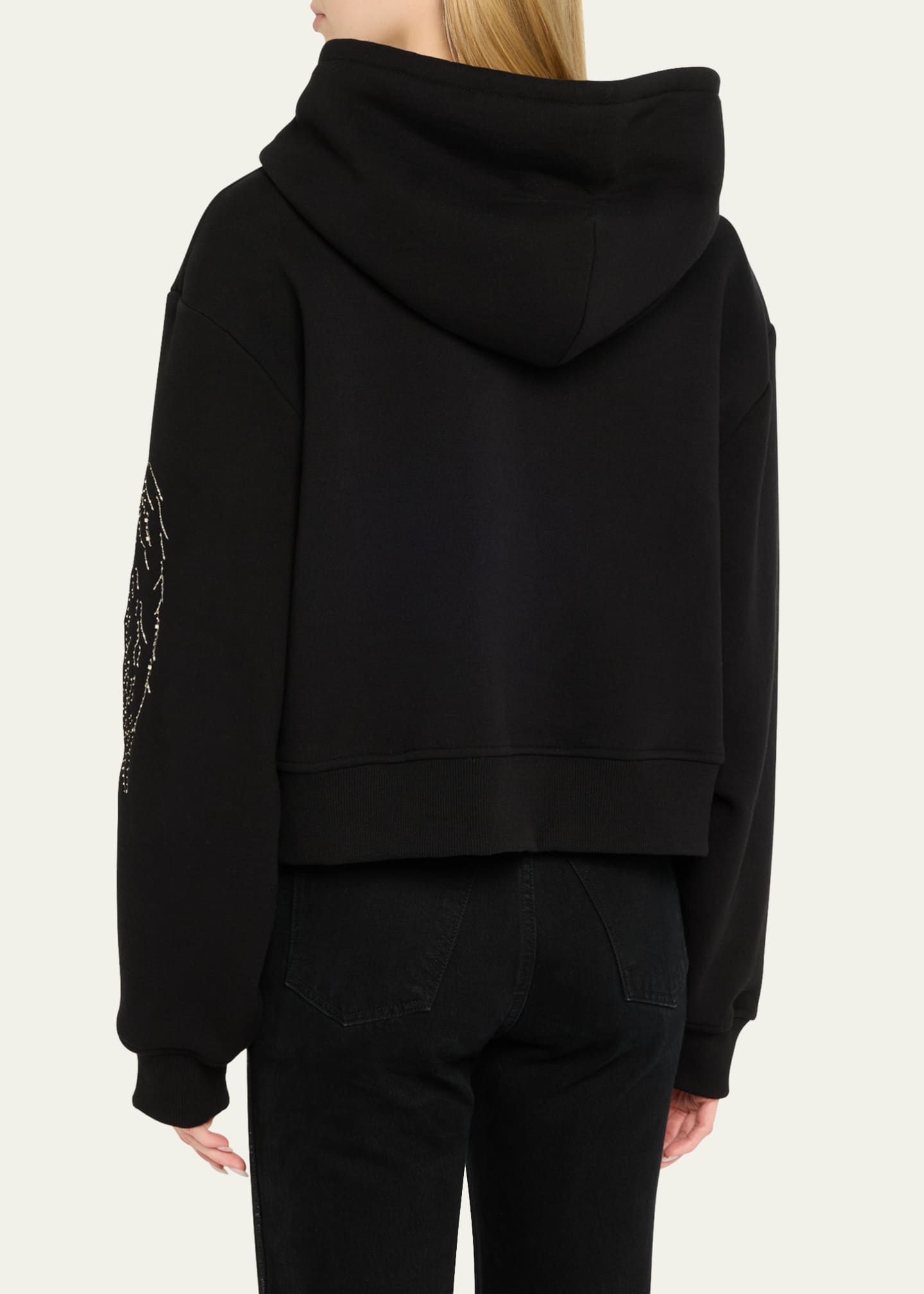 Wiederhoeft Good Night Embroidered Cropped Hoodie Image 3 of 5