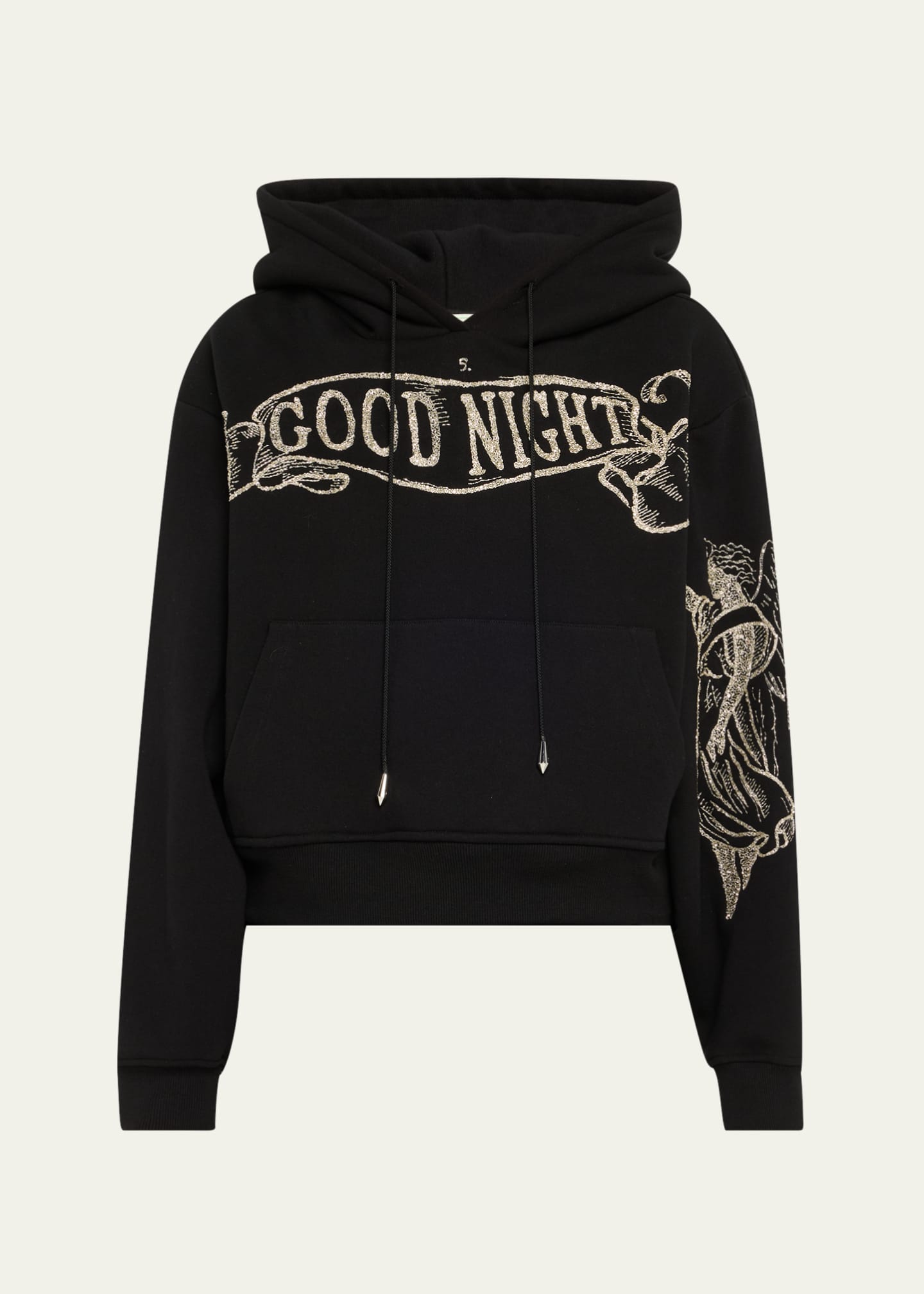 Wiederhoeft Good Night Embroidered Cropped Hoodie Image 1 of 5