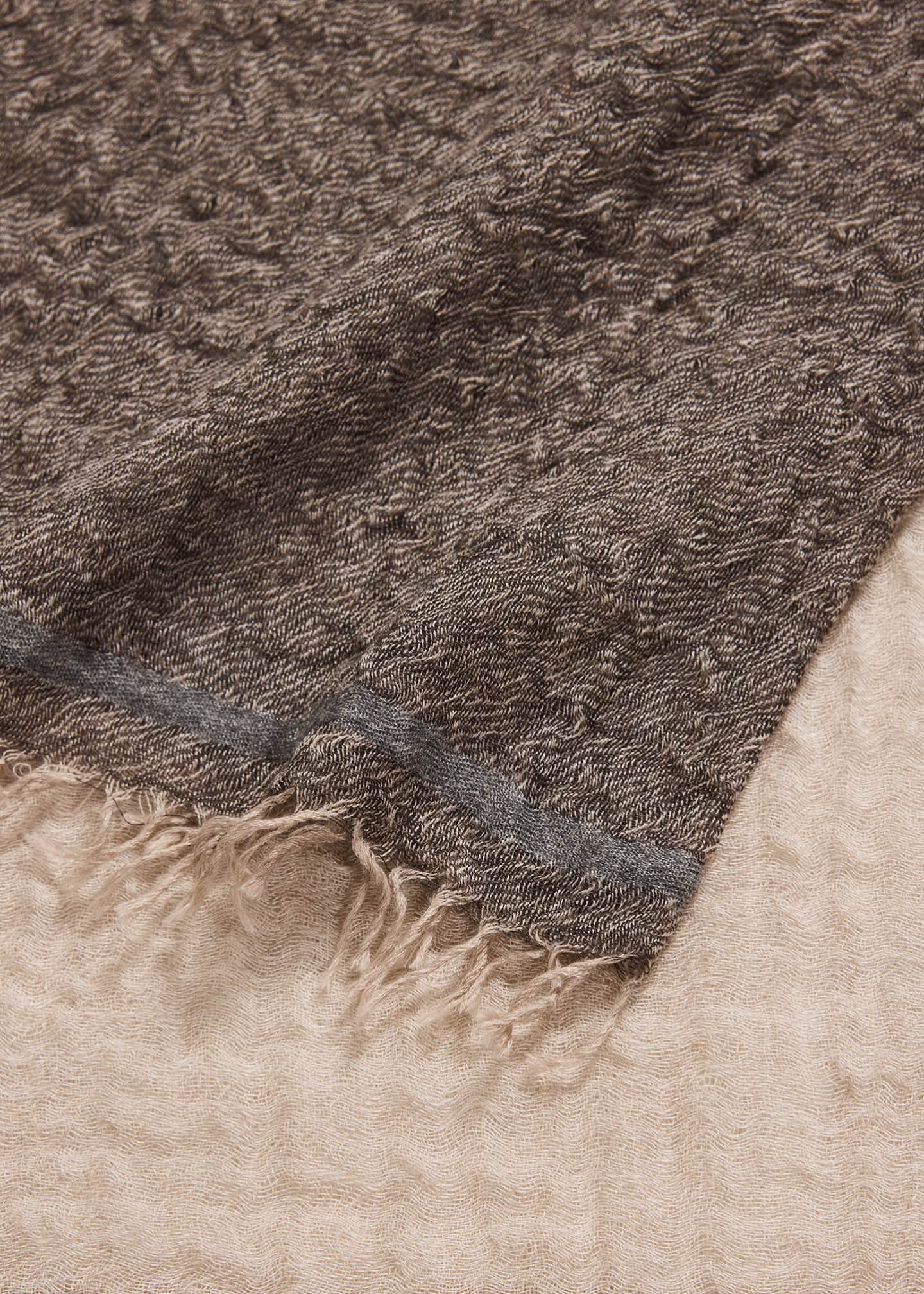 Men's Cashmere and Silk Tumble-Washed Scarf - Thumbnail 3