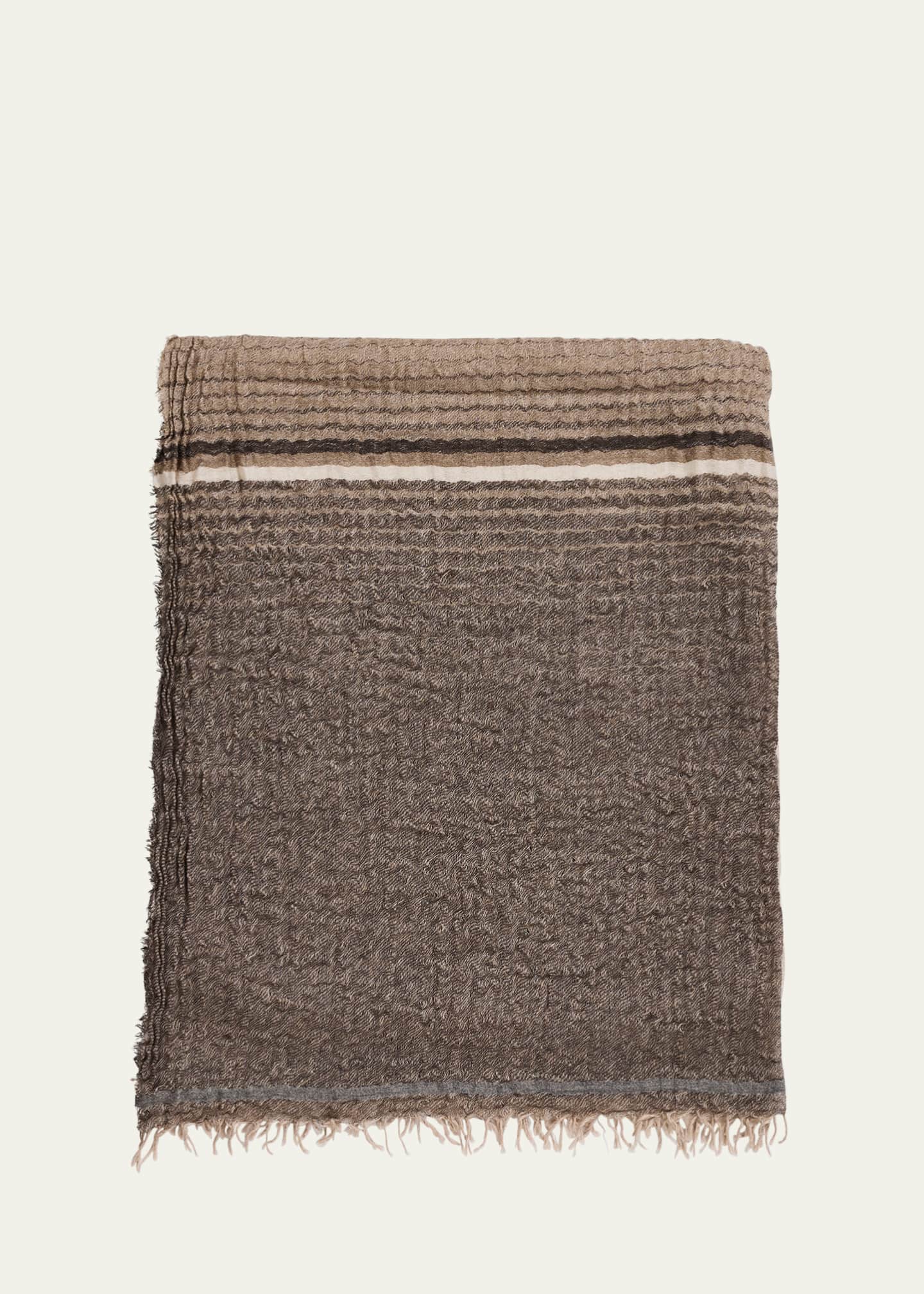 Men's Cashmere and Silk Tumble-Washed Scarf - Thumbnail 1