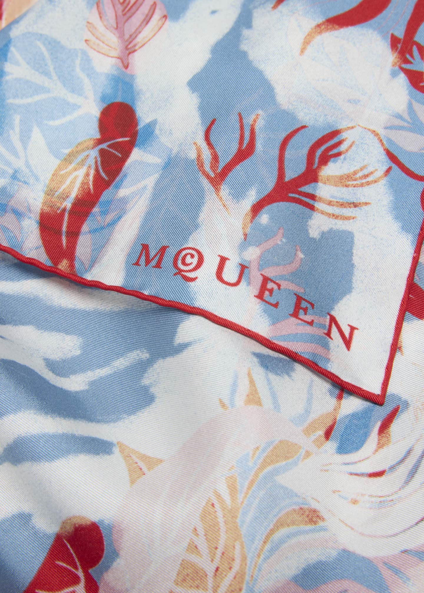 McQueen Hawaiin-Inspired Floral-Print Silk Scarf Image 4 of 4