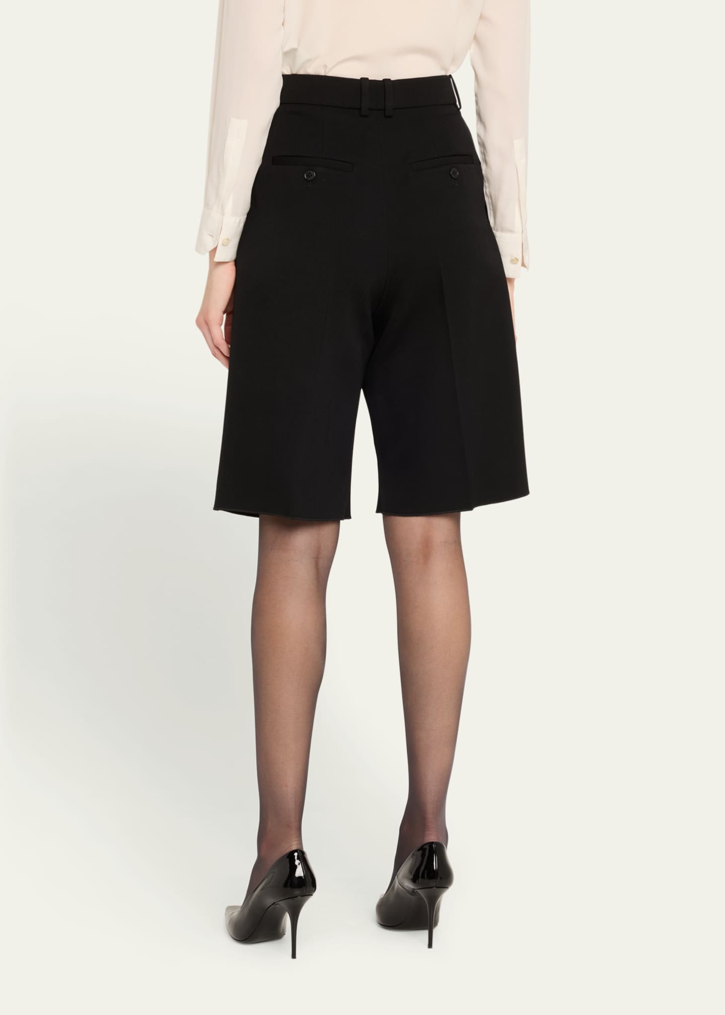 Saint Laurent Pleated Tailored Bermuda Shorts Image 3 of 5