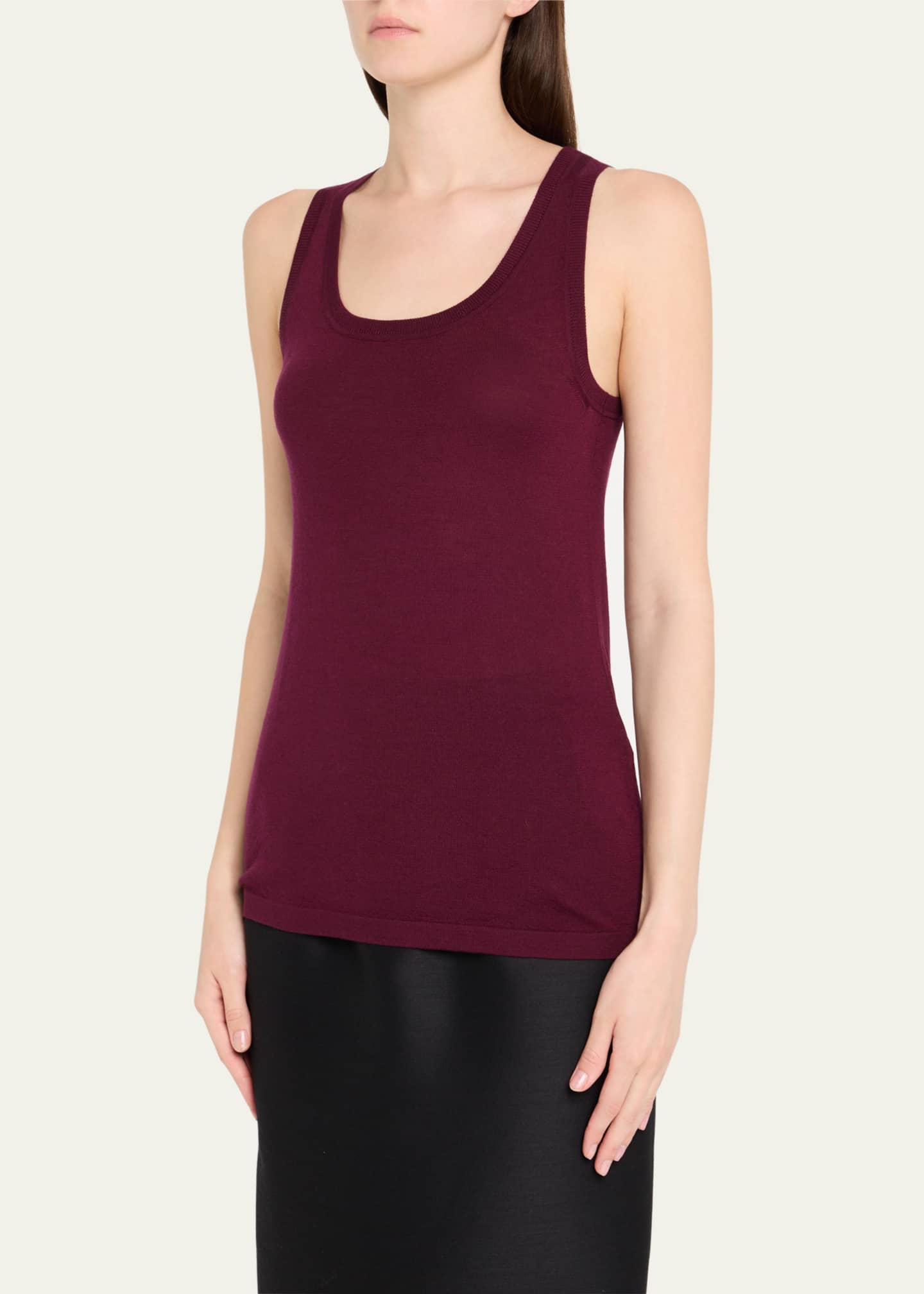 Saint Laurent U-Neck Silk Tank Top Image 4 of 5