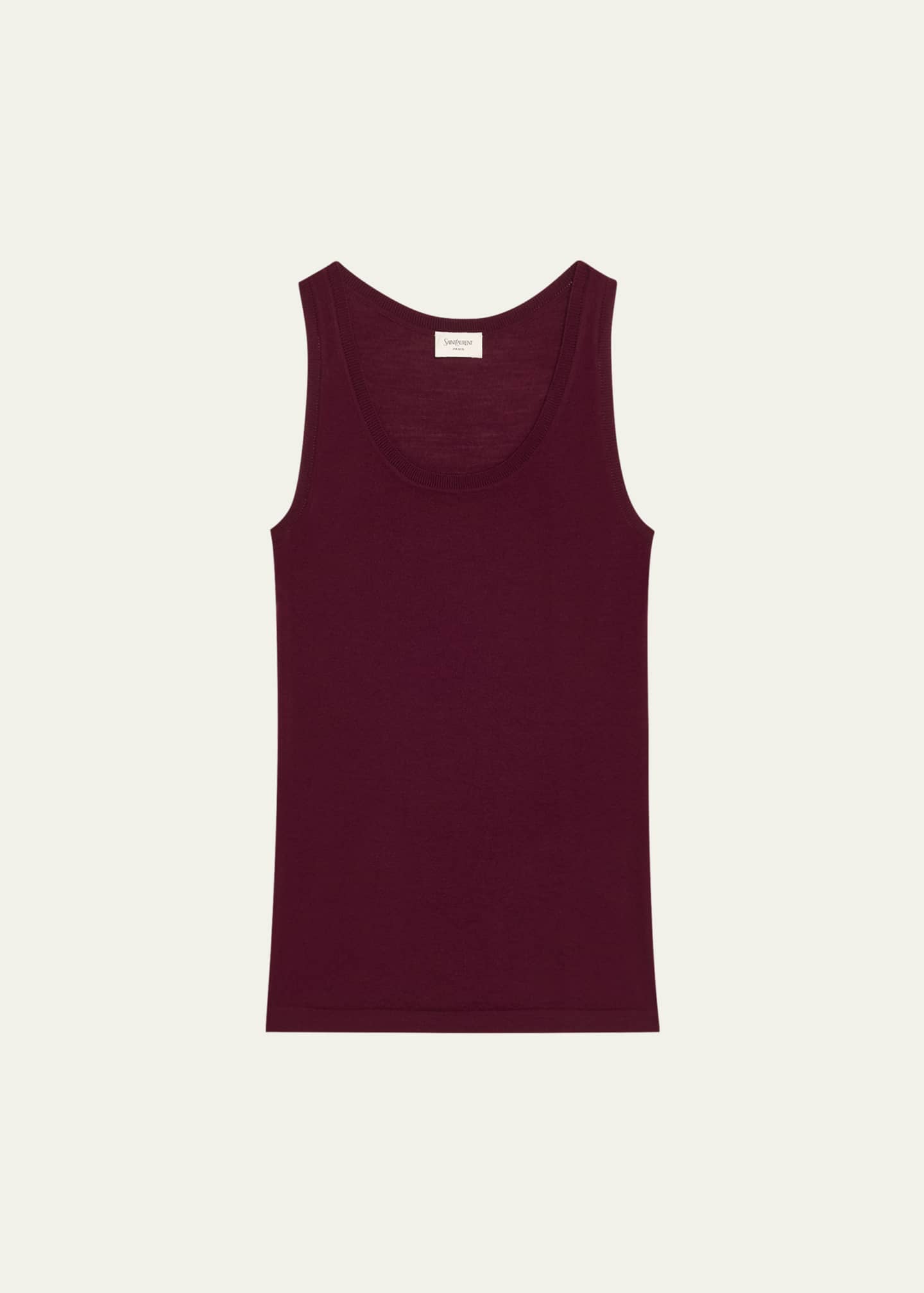 Saint Laurent U-Neck Silk Tank Top Image 1 of 5