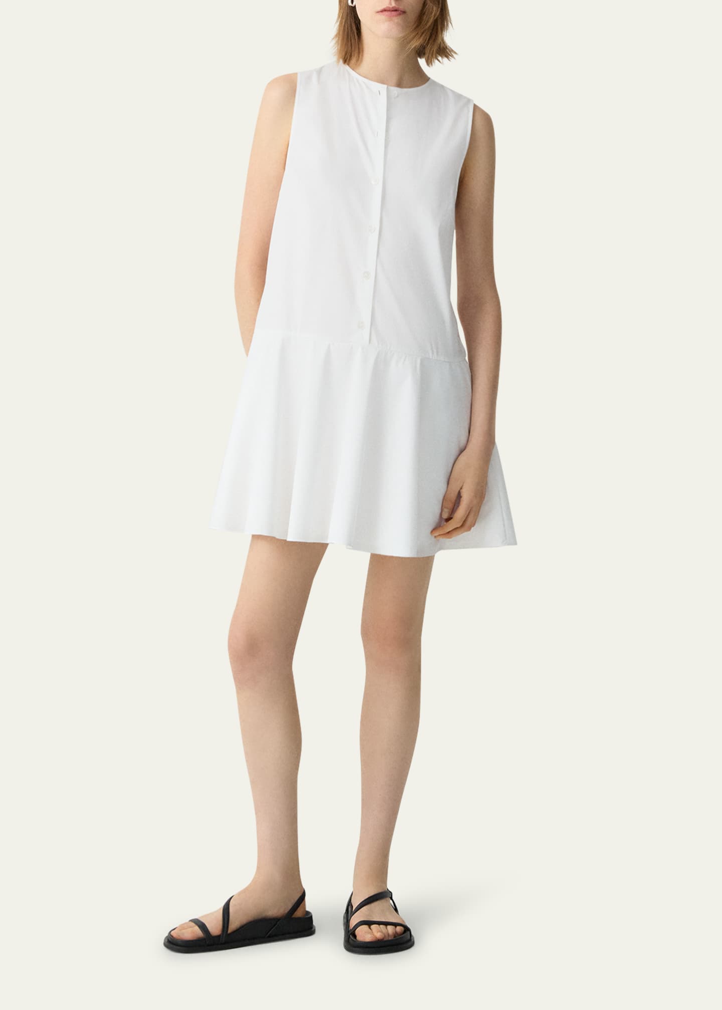 Theory Sleeveless Drop-Waist Mini Dress Image 2 of 5