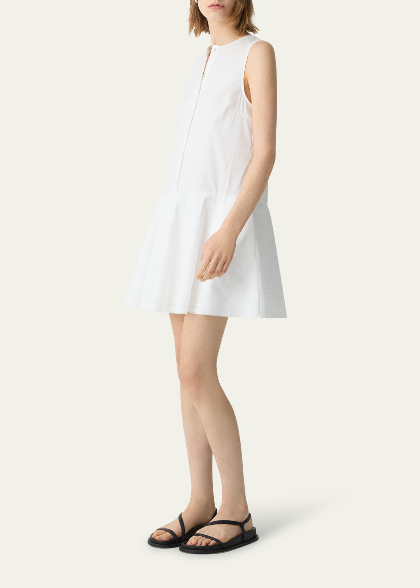 Theory Sleeveless Drop-Waist Mini Dress Image 4 of 5
