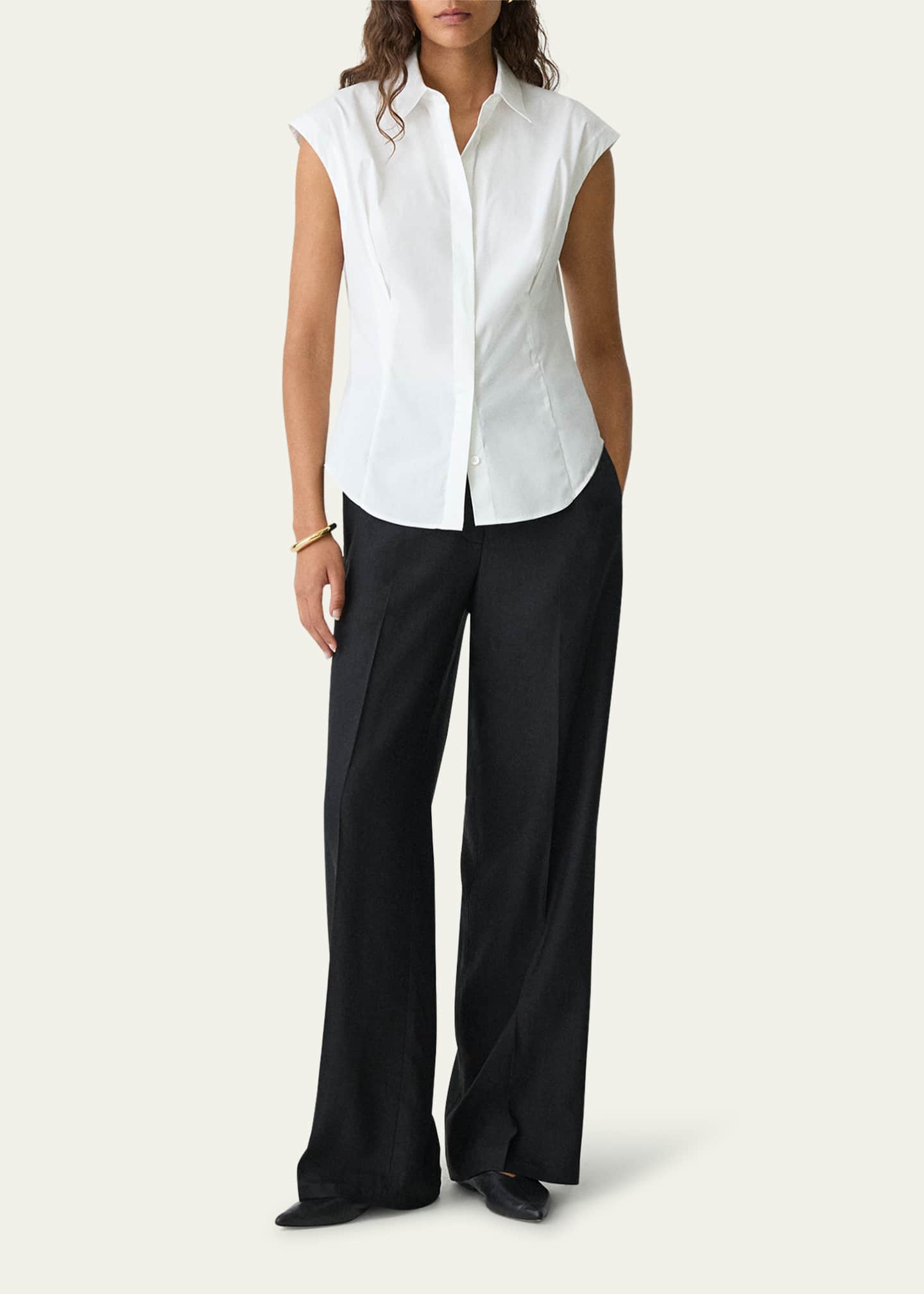 Cap-Sleeve Cinch Shirt
