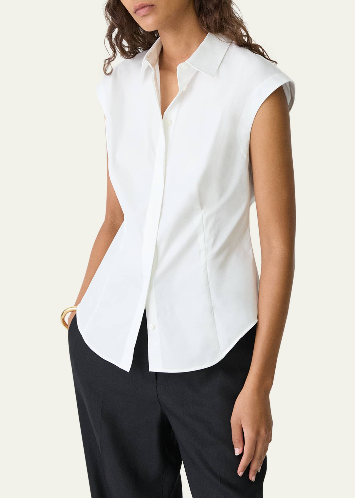 Cap-Sleeve Cinch Shirt