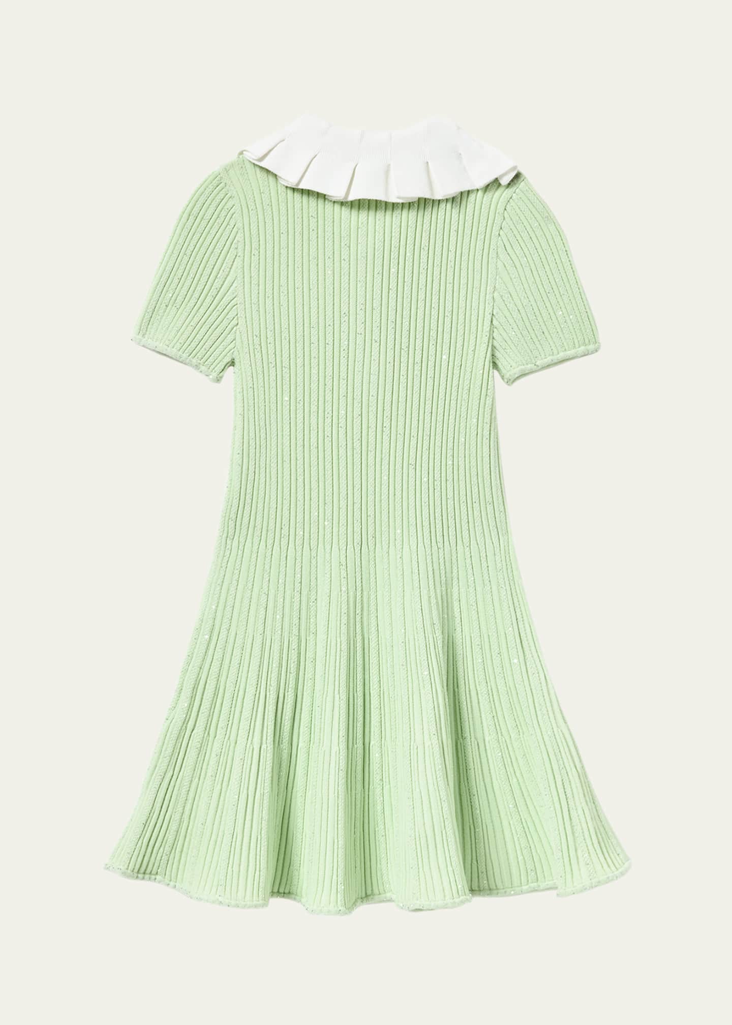 Self-Portrait Girl's Ribbed Knit Dress, Size 3T-12 Image 2 of 2