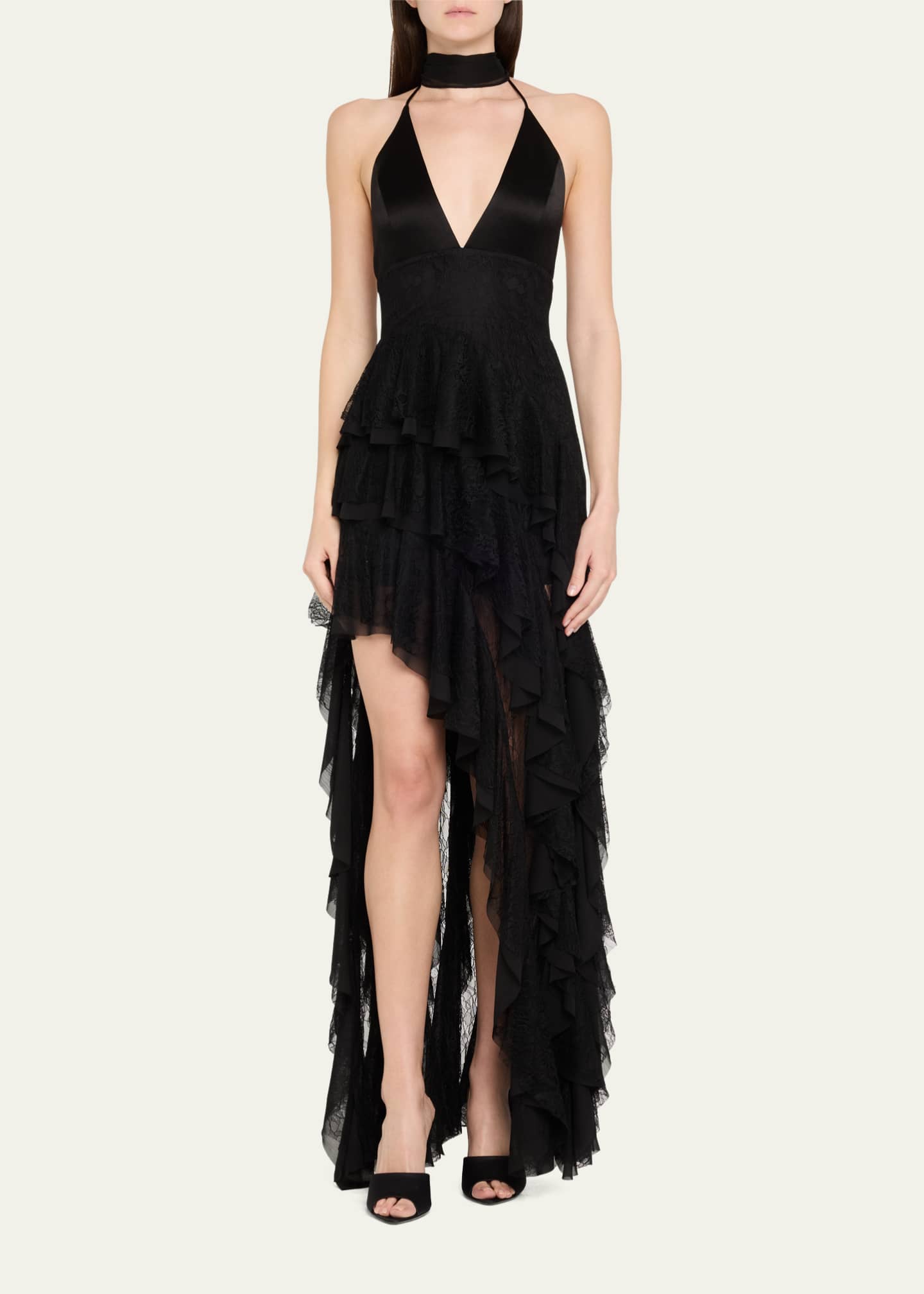 Alice + Olivia Hannah Asymmetric Ruffle Maxi Dress Image 2 of 5