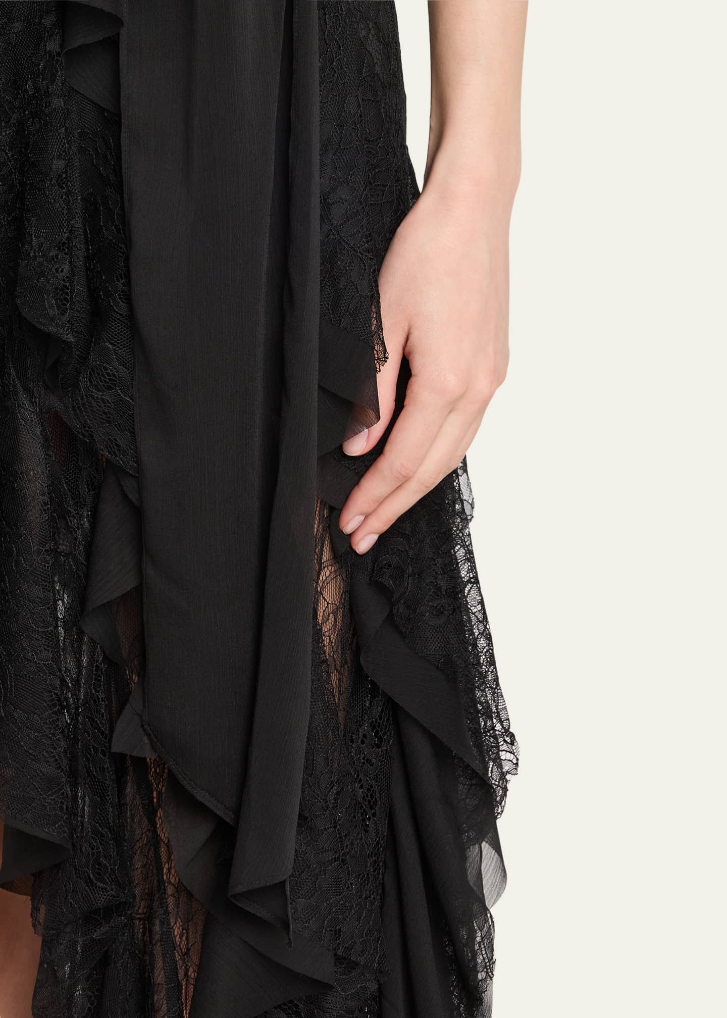 Alice + Olivia Hannah Asymmetric Ruffle Maxi Dress Image 5 of 5