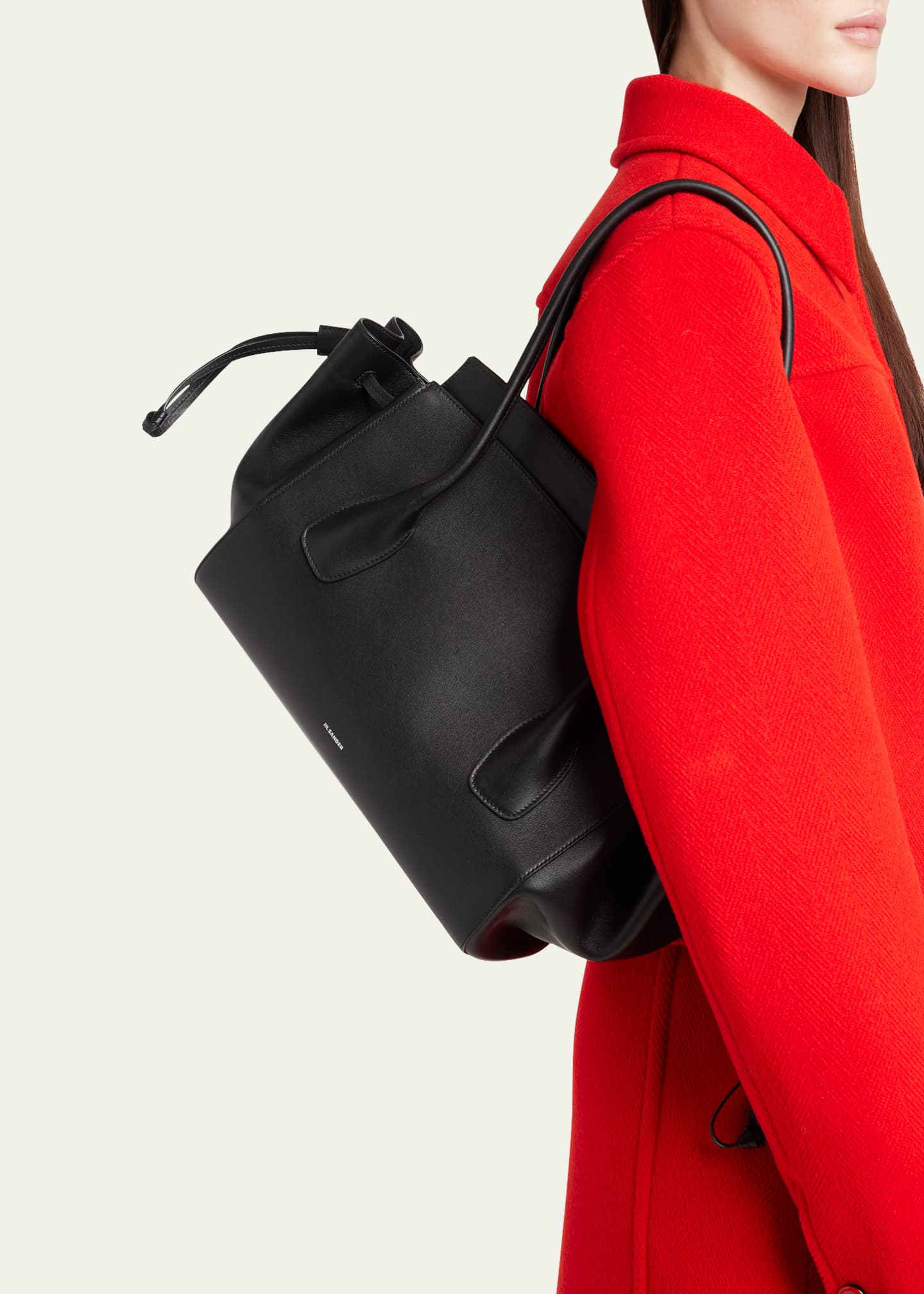 Jil Sander Voyage Small Calfskin Leather Top-Handle Bag Image 2 of 5