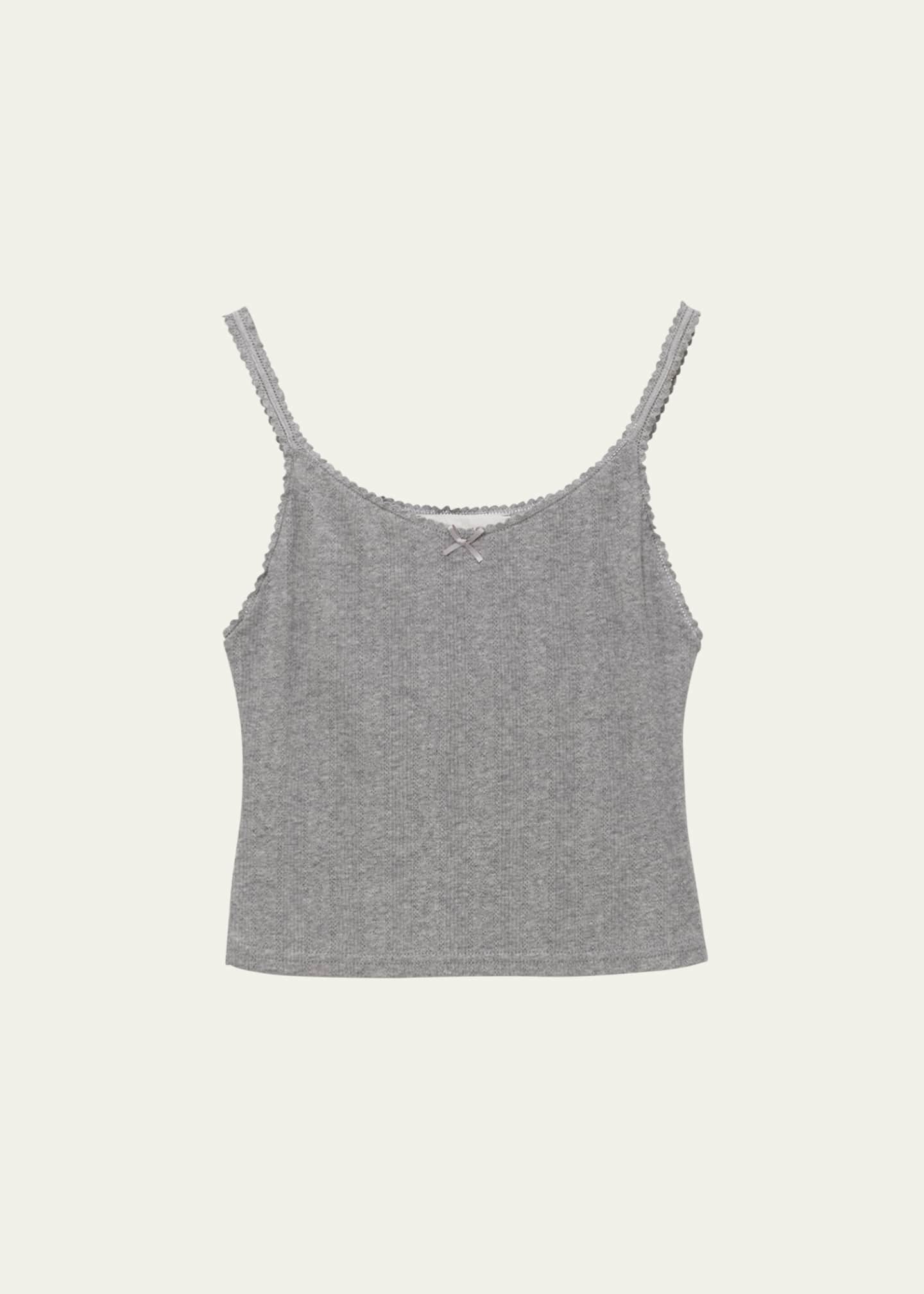 Dunst Pointelle Knit Bow Tank Top