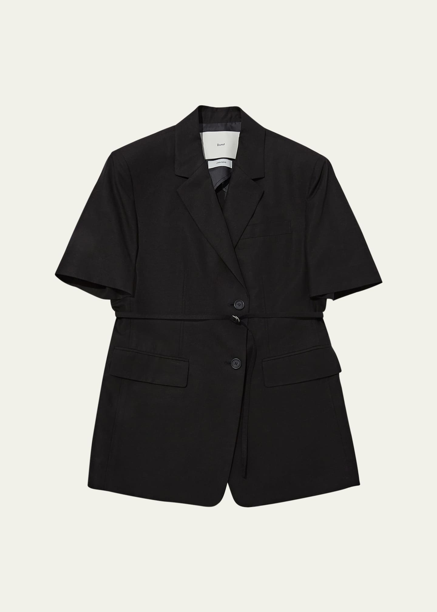 Dunst Belted Short-Sleeve Linen Jacket