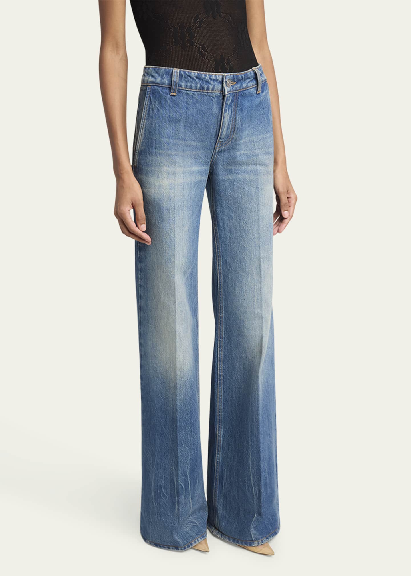 Victoria Beckham Gigi High-Rise Wide-Leg Jeans Image 4 of 5