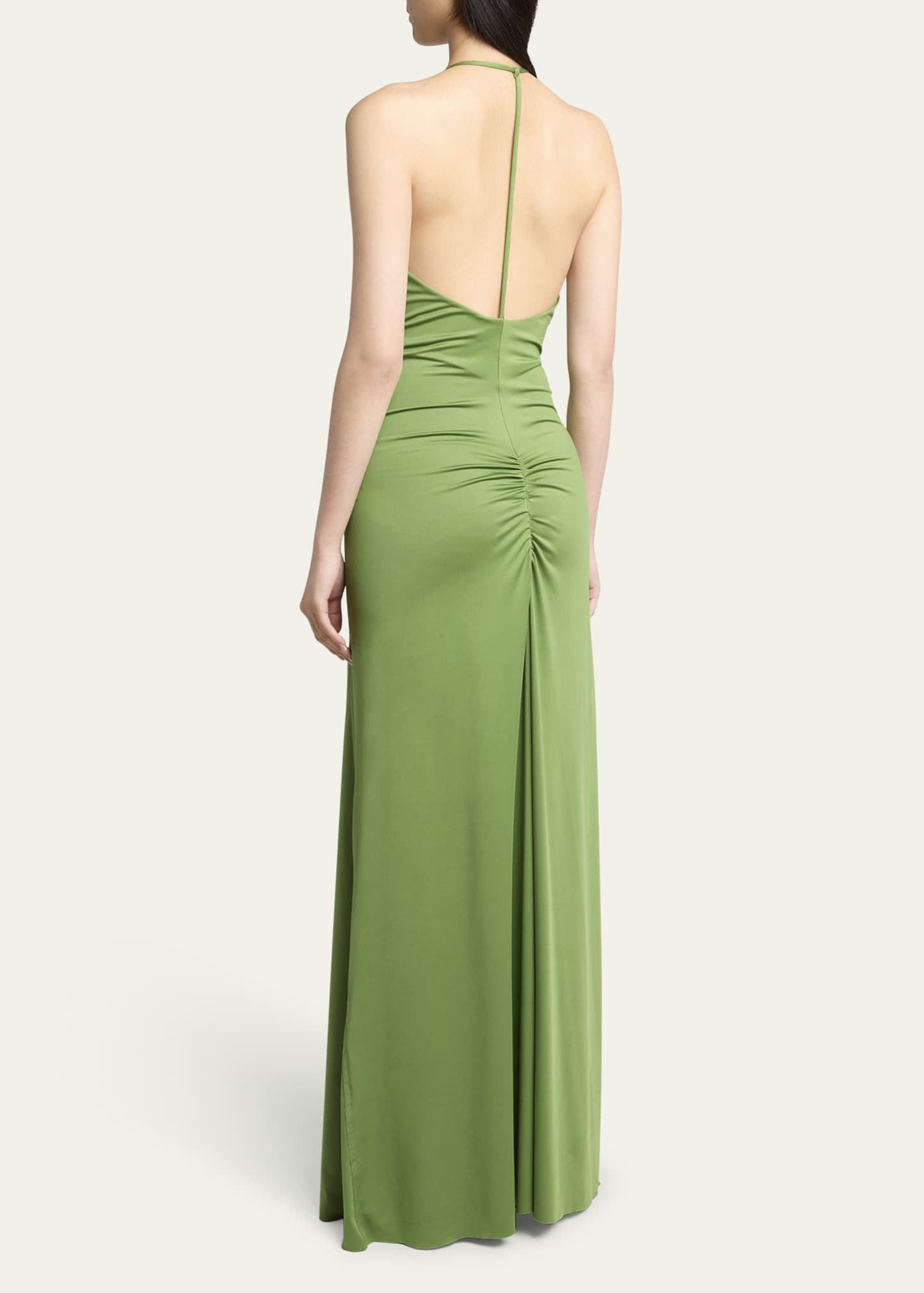 Victoria Beckham V-Neck Ruched Cami Gown Image 3 of 5