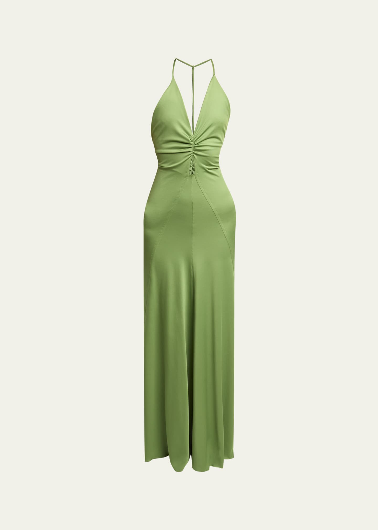 Victoria Beckham V-Neck Ruched Cami Gown Image 1 of 5