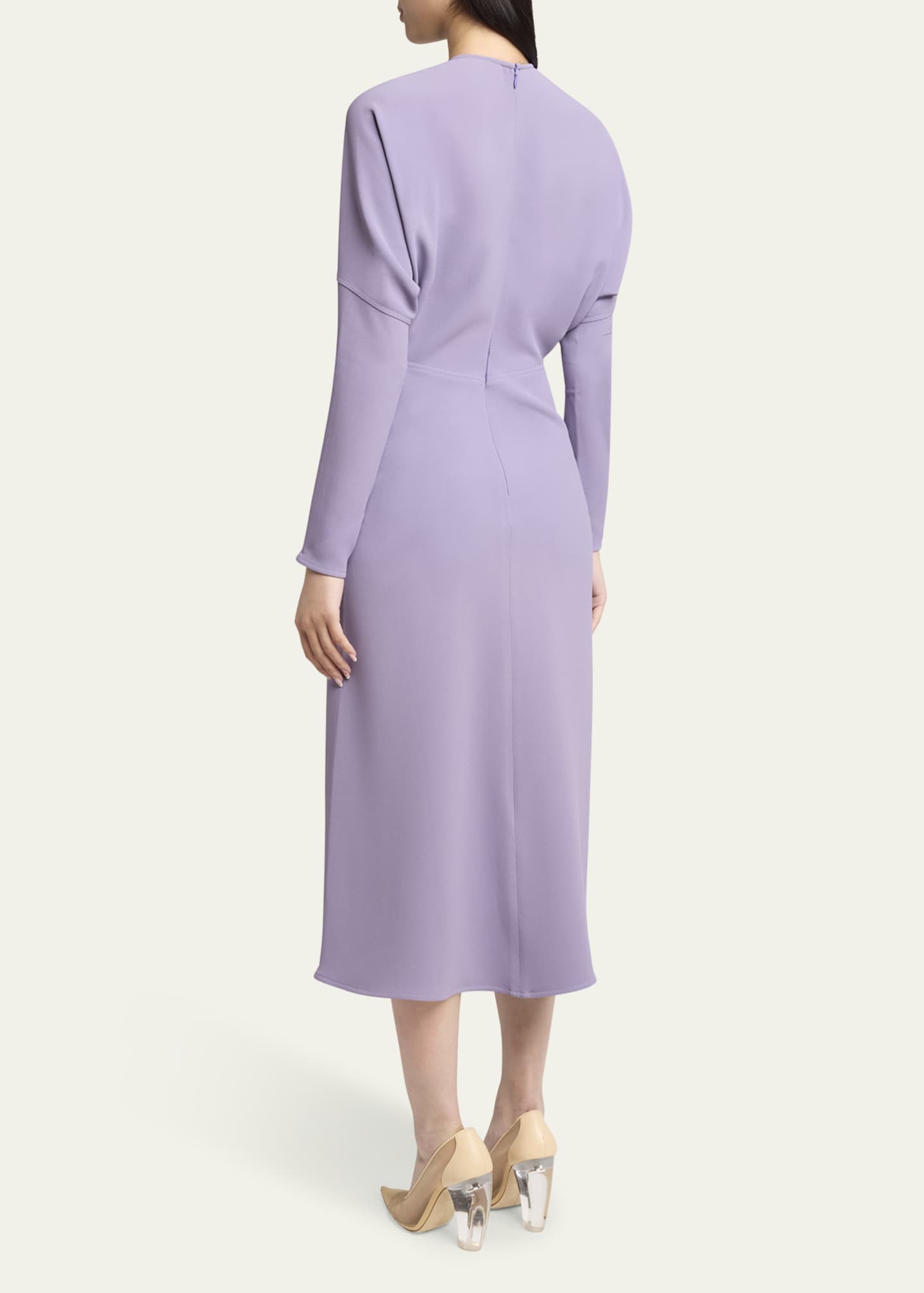 Victoria Beckham Long-Sleeve Dolman Midi Dress Image 3 of 5