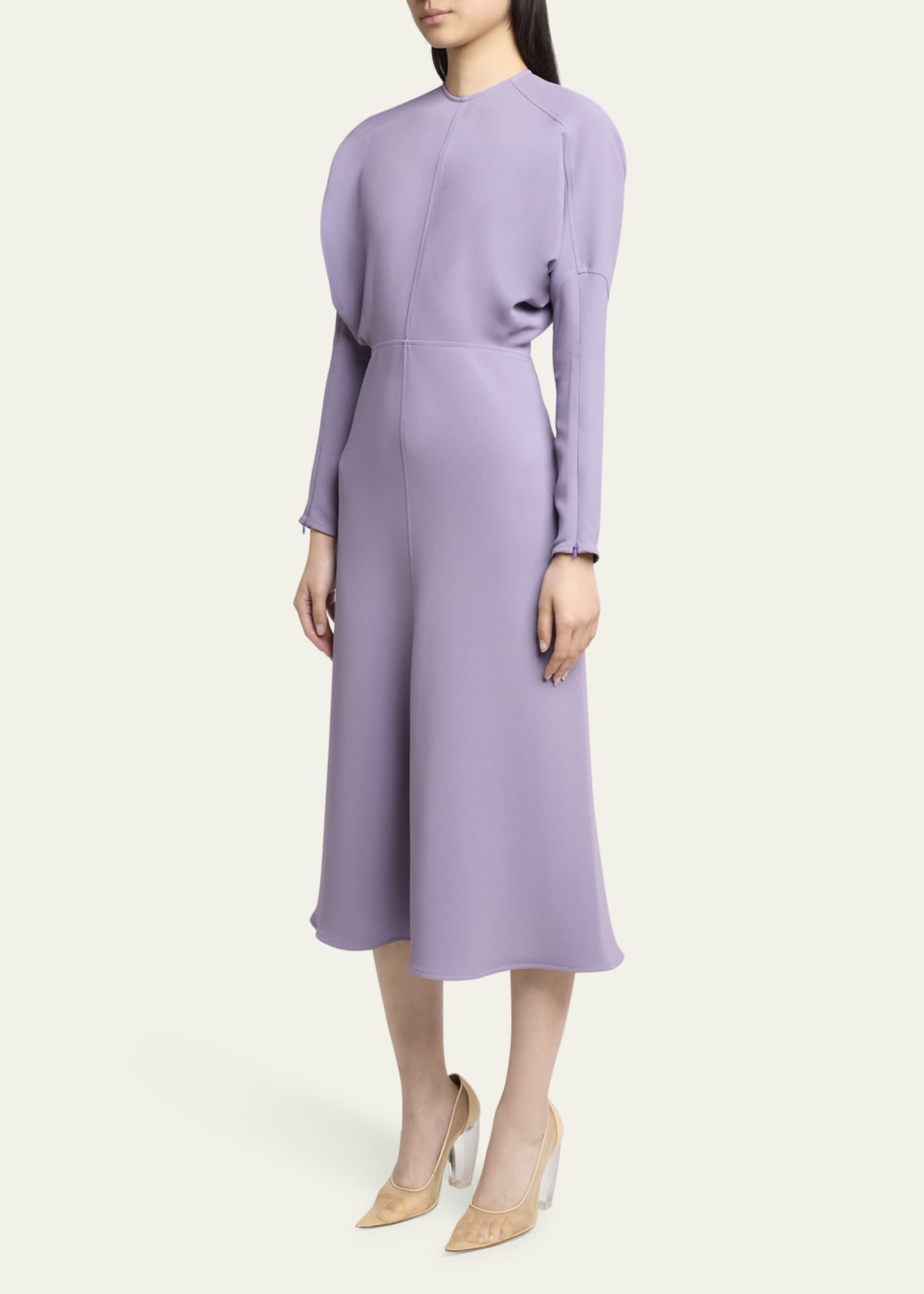 Victoria Beckham Long-Sleeve Dolman Midi Dress Image 4 of 5