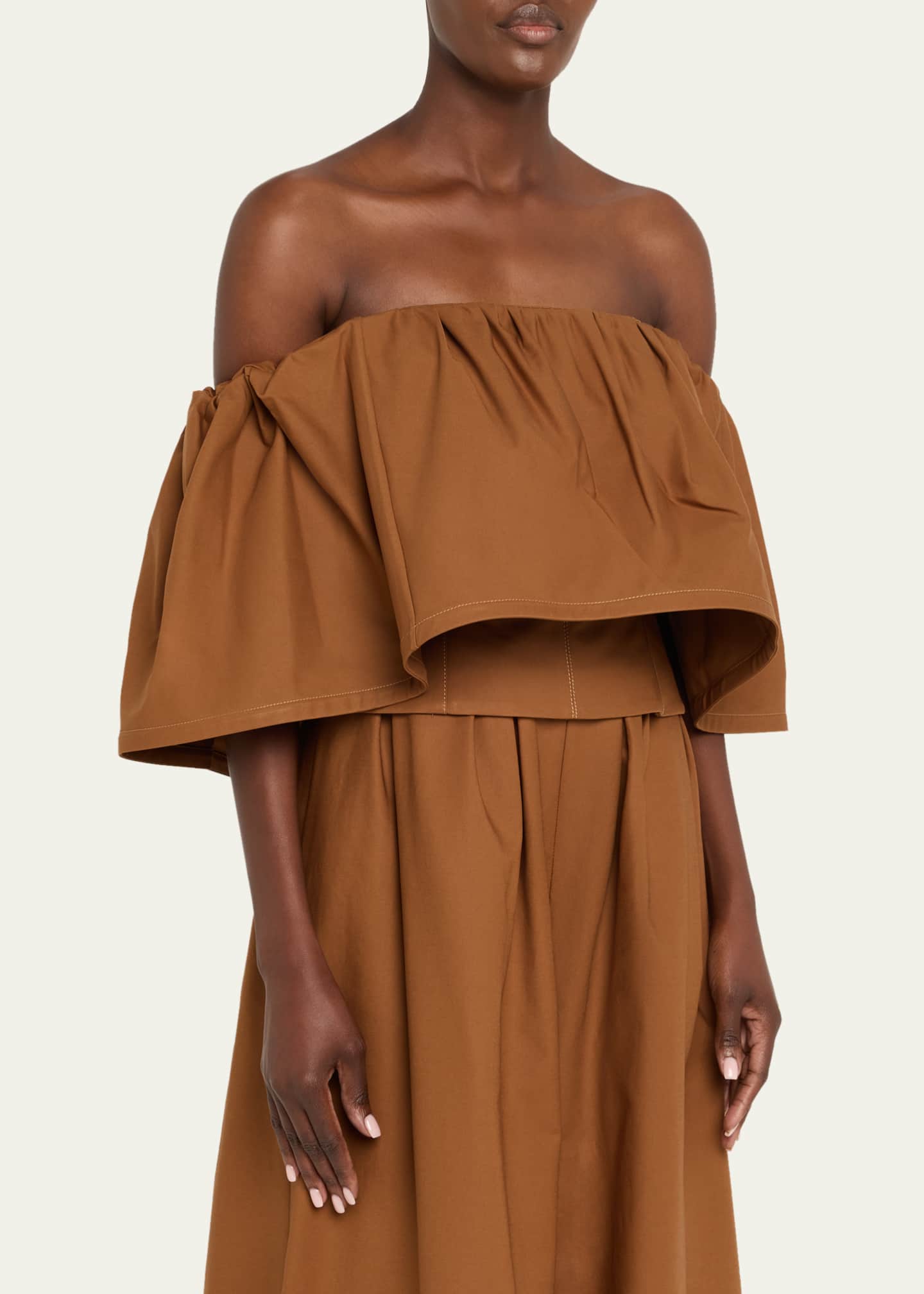Carolina Herrera Ruffle Off-The-Shoulder Top Image 4 of 5