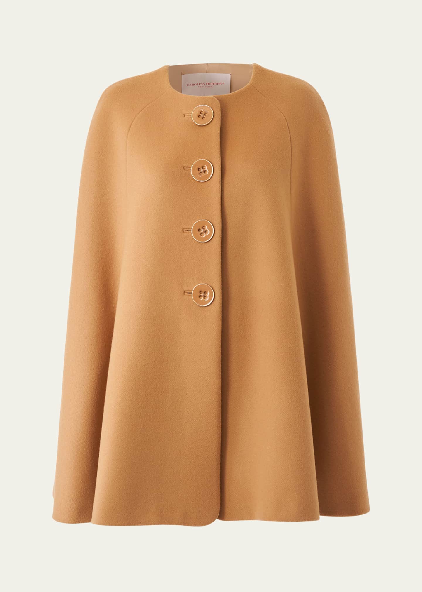 Carolina Herrera Button-Front Wool Cape Image 1 of 3