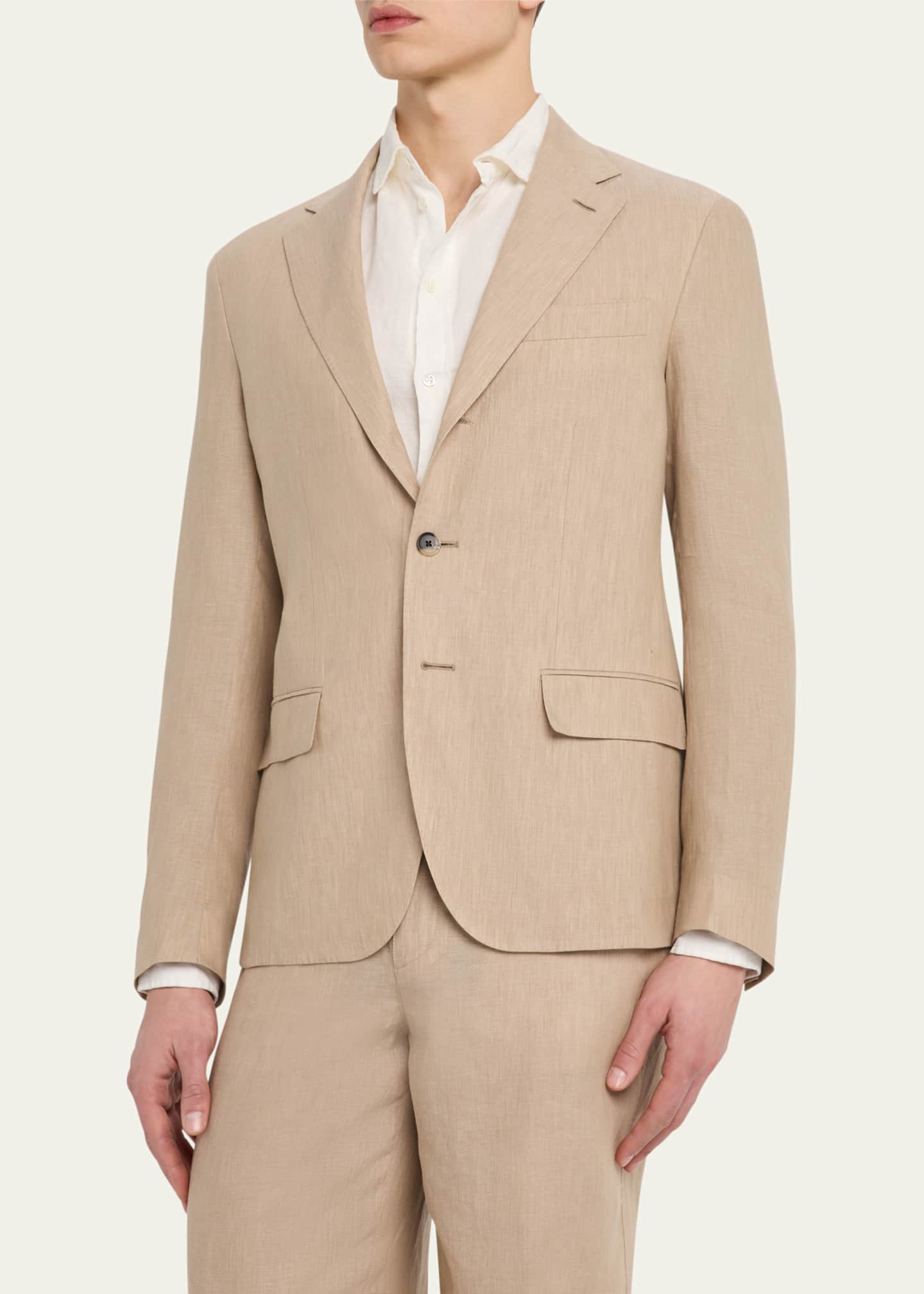 Loro Piana Men's Torino Linen Single-Breasted Sport Coat Image 4 of 8