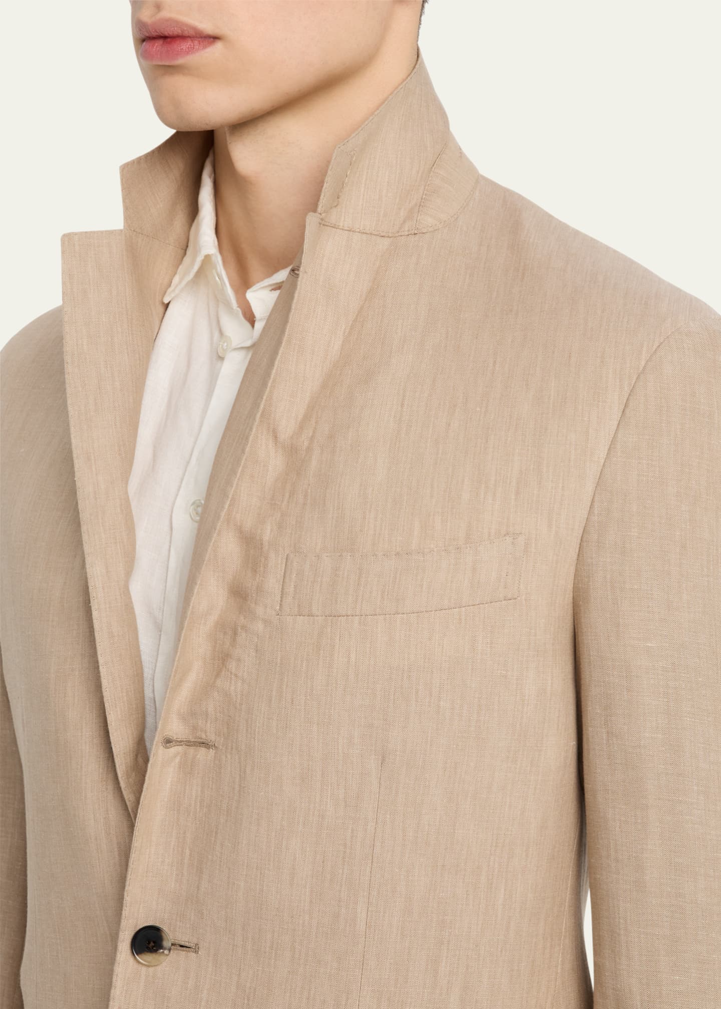 Loro Piana Men's Torino Linen Single-Breasted Sport Coat Image 7 of 8