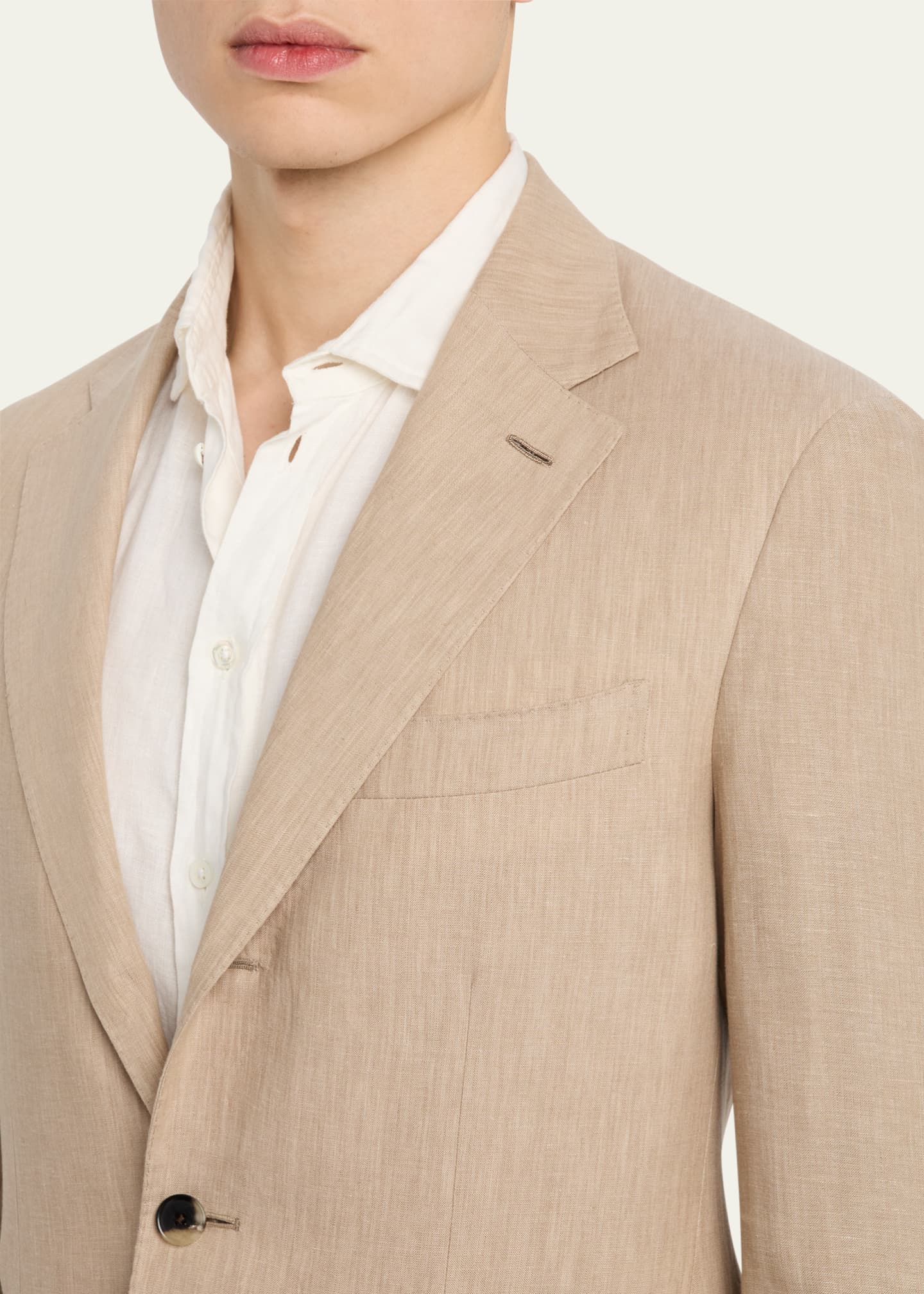 Loro Piana Men's Torino Linen Single-Breasted Sport Coat Image 5 of 8