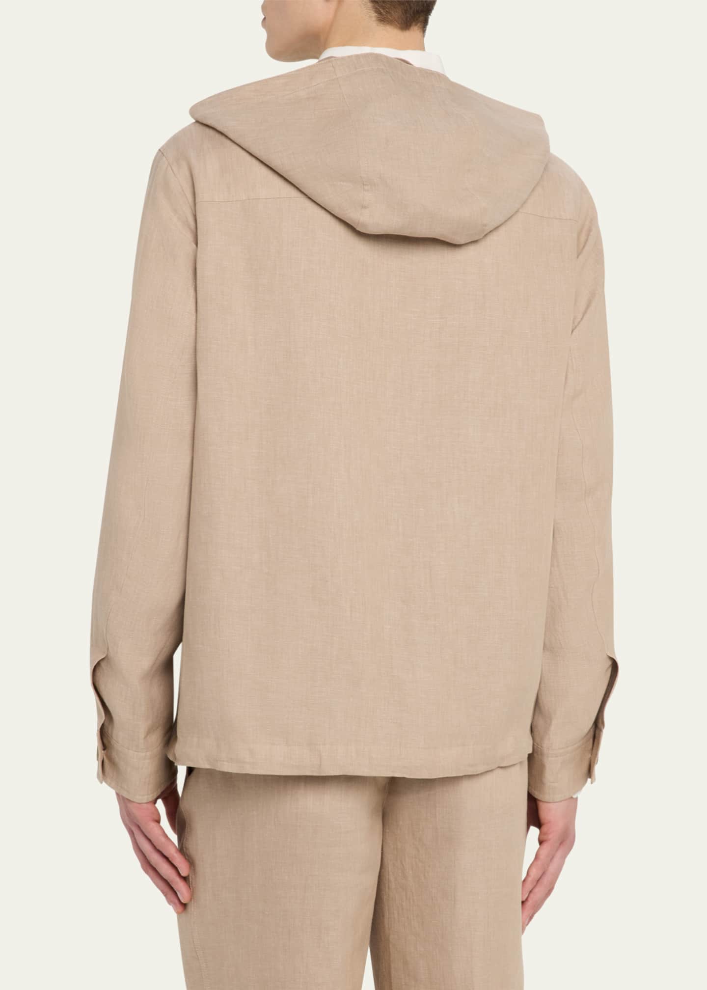 Loro Piana Men's Dennis Linen Full-Zip Blouson Image 3 of 5