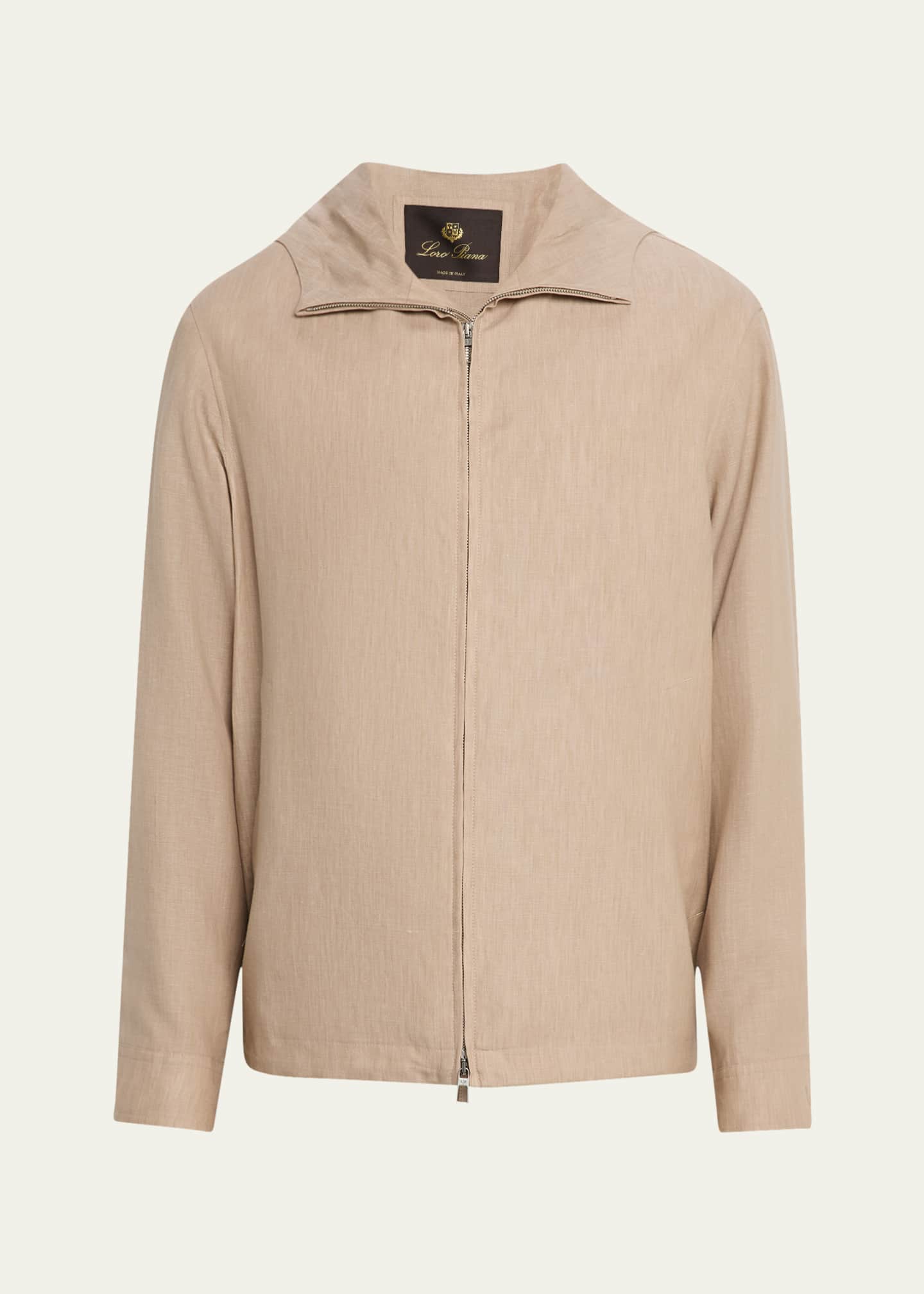 Loro Piana Men's Dennis Linen Full-Zip Blouson Image 1 of 5