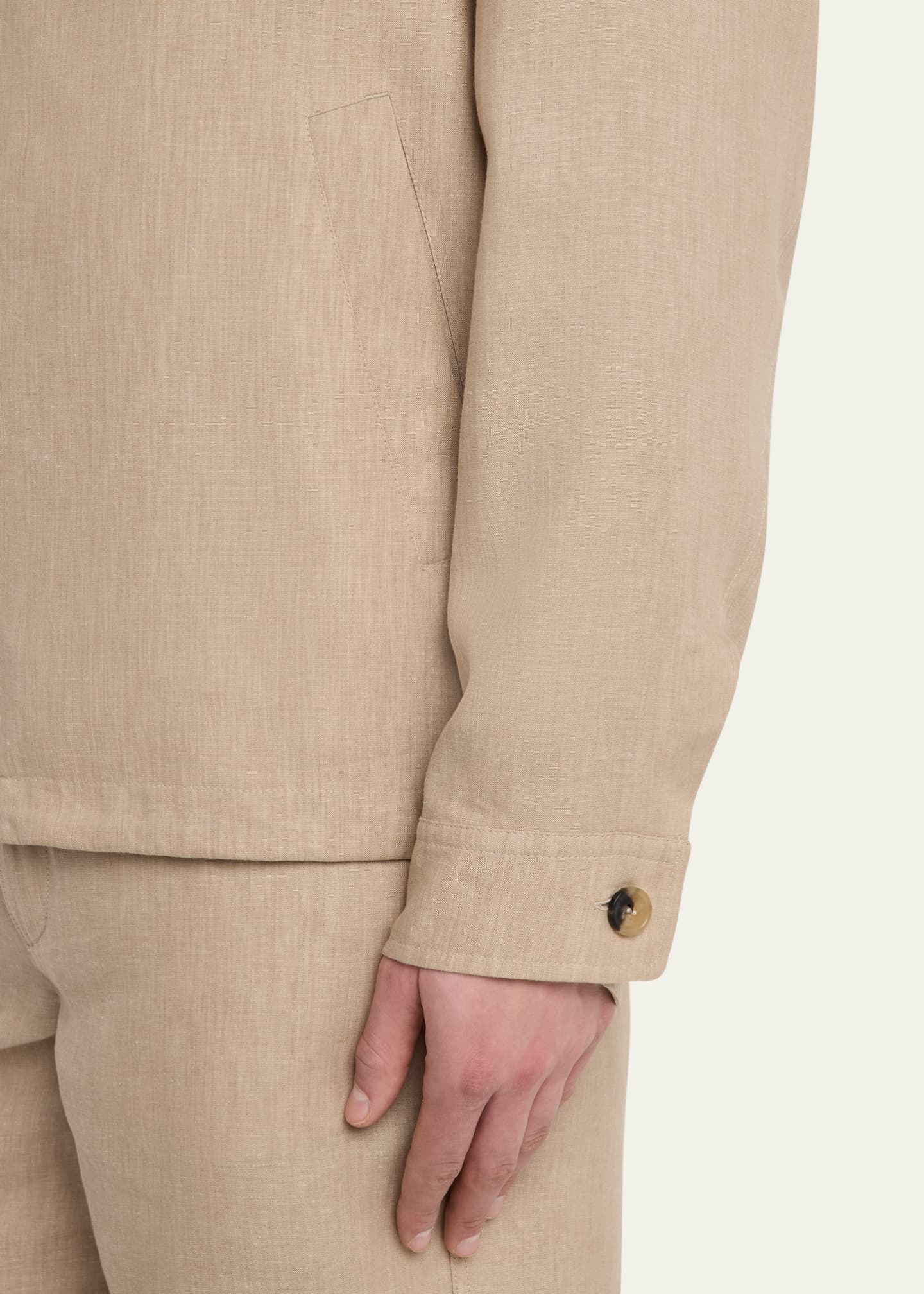 Loro Piana Men's Dennis Linen Full-Zip Blouson Image 5 of 5