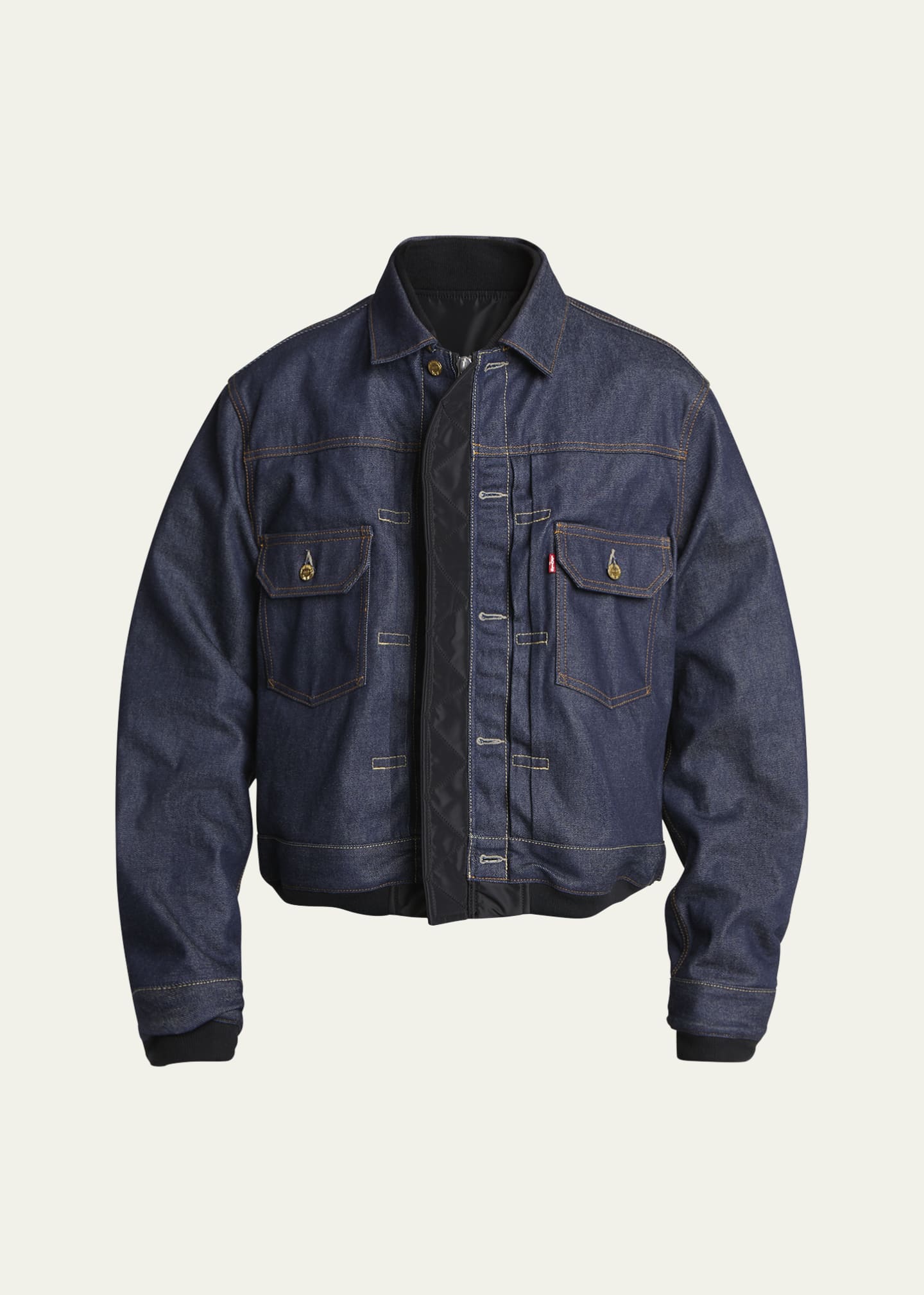SACAI Men's Reversible Matelasse Denim Jacket Image 1 of 5