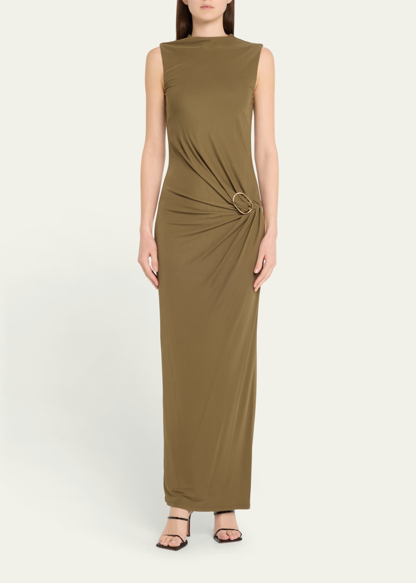 Roland Mouret Sleeveless Viscose Knit Maxi Dress with Buckle - Bergdorf ...